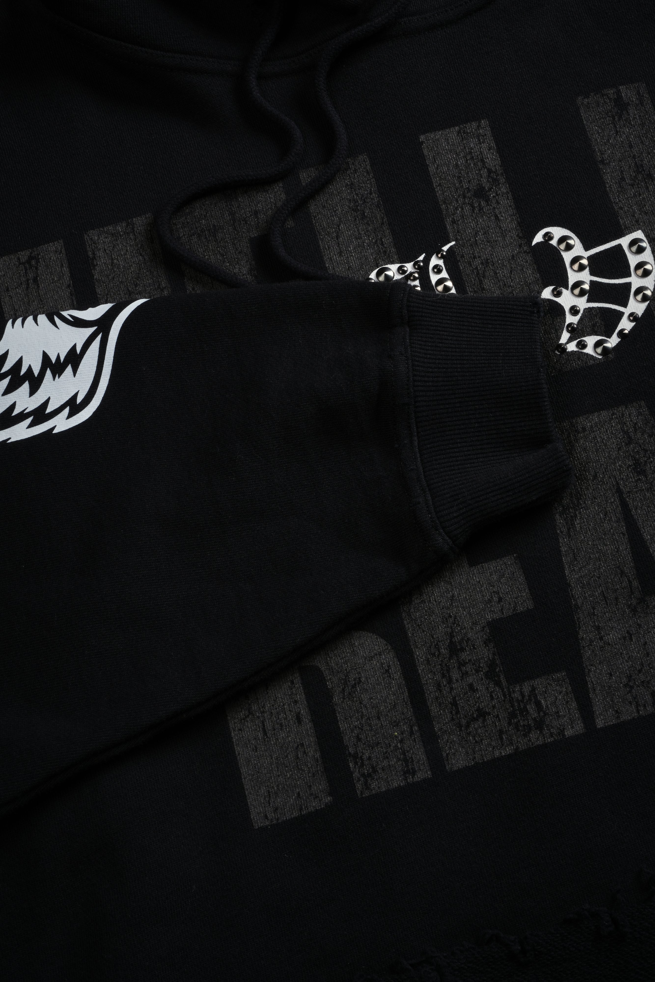 Hell is Real Grunge "Moatis" Hoodie in Black