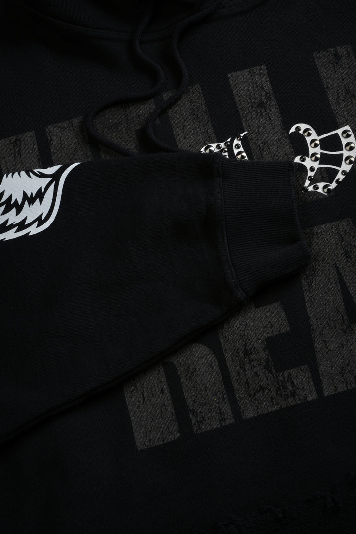 Hell is Real Grunge "Moatis" Hoodie in Black