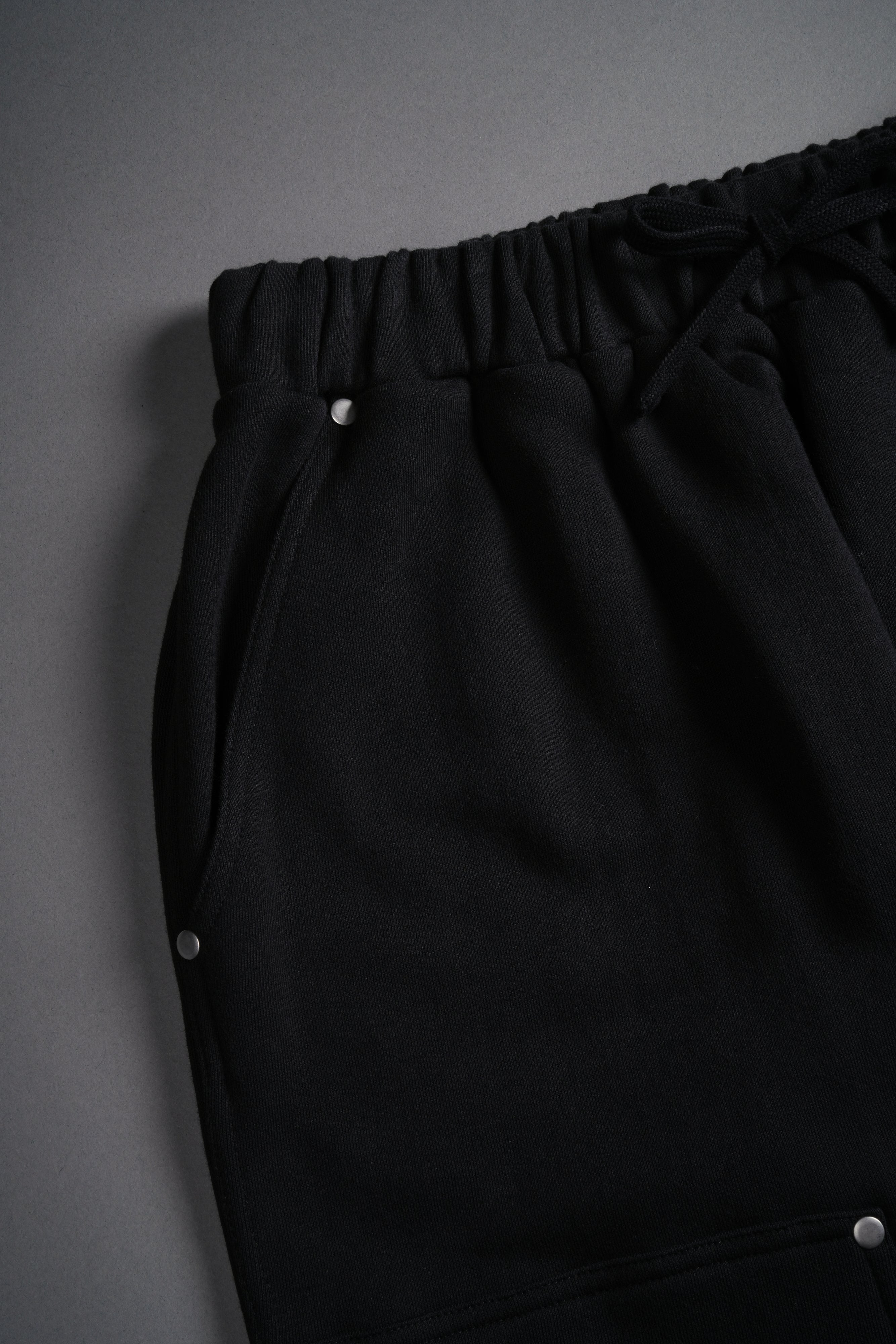Finite Flame Rivet Fleece Sweat Pants in Black