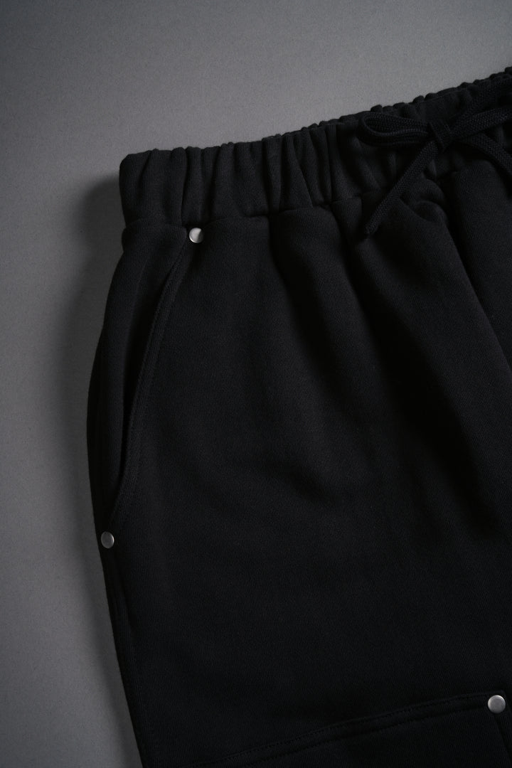Finite Flame Rivet Fleece Sweat Pants in Black