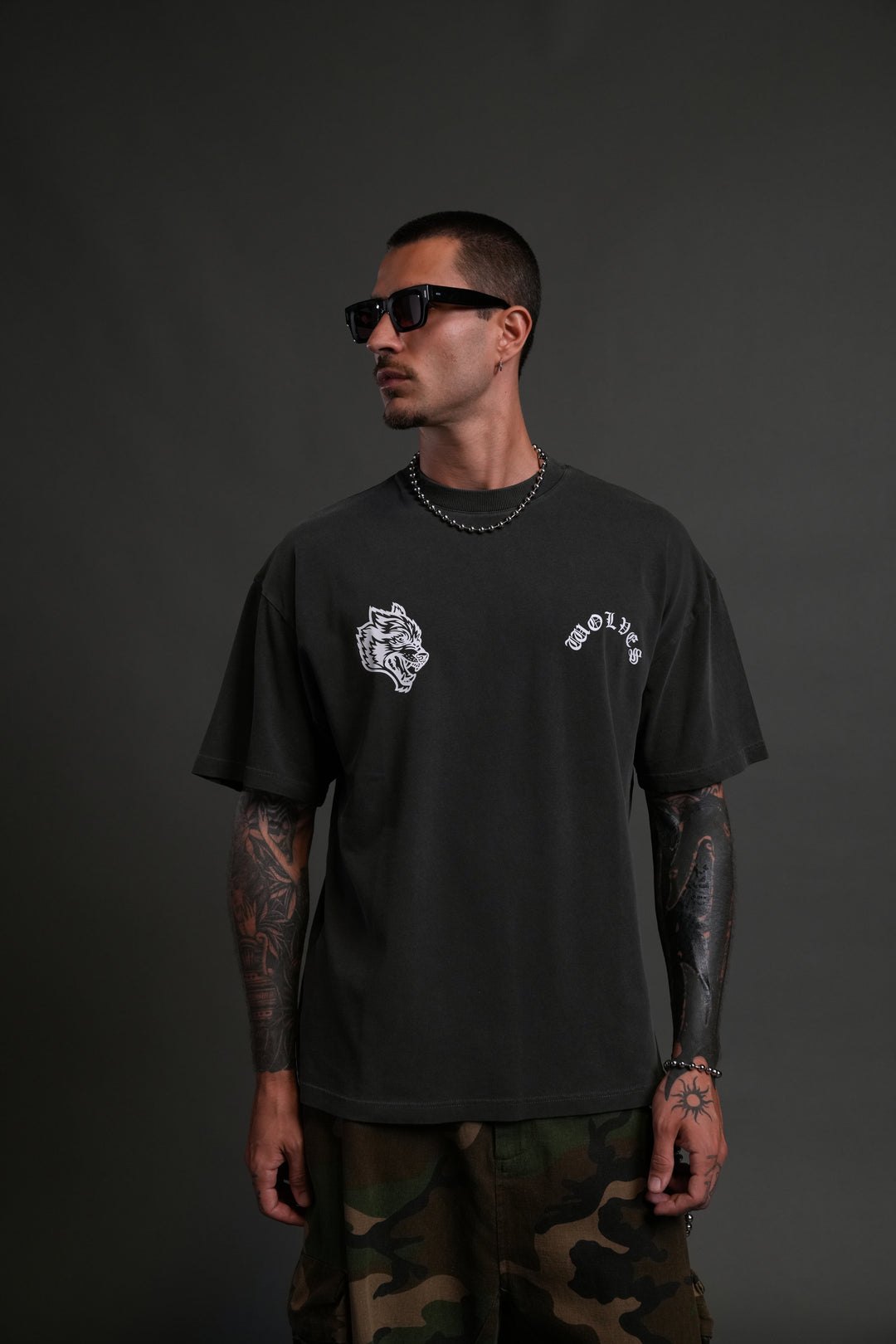 With Credence V2 "Premium" Oversized Tee in Wolf Gray