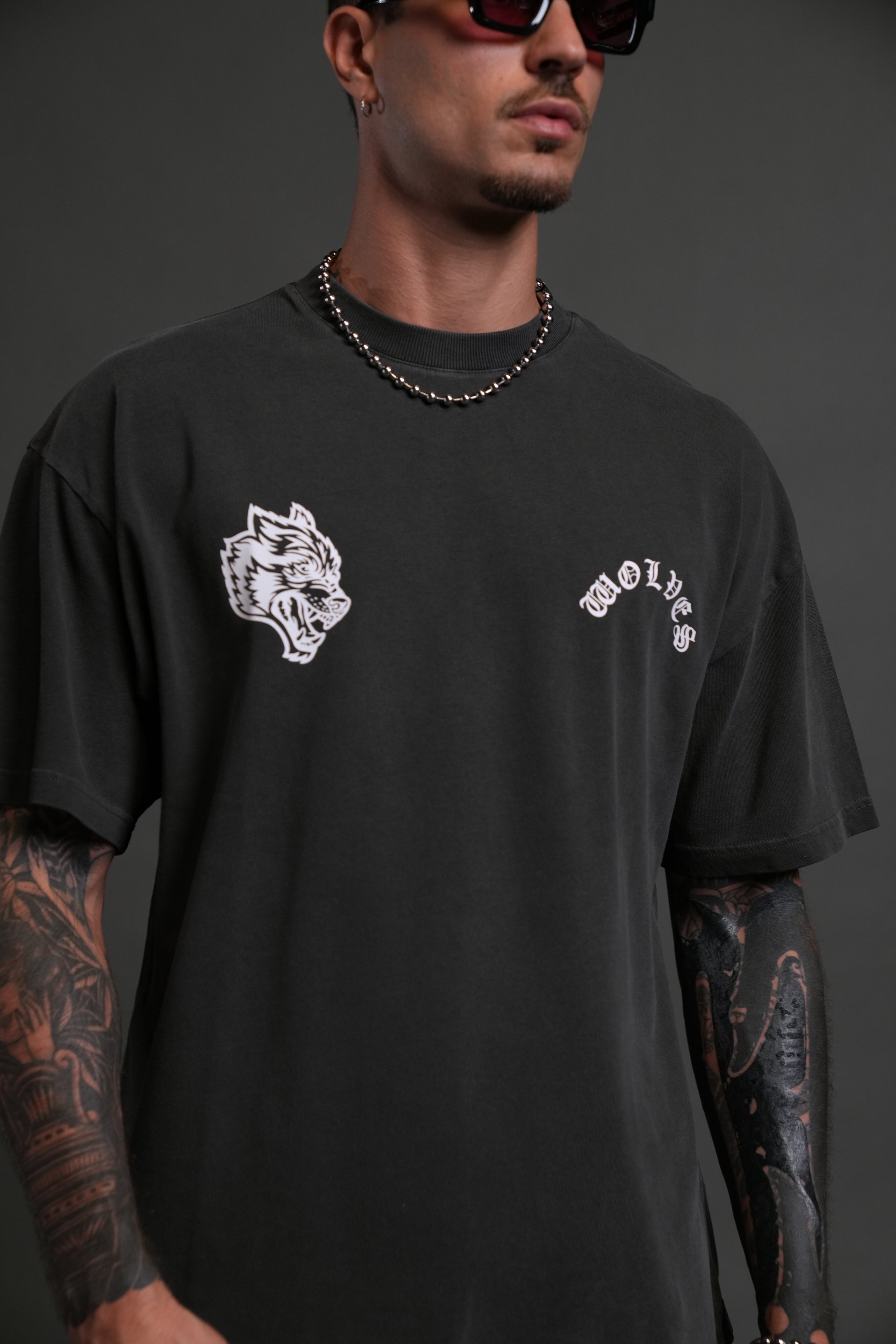 With Credence V2 "Premium" Oversized Tee in Wolf Gray