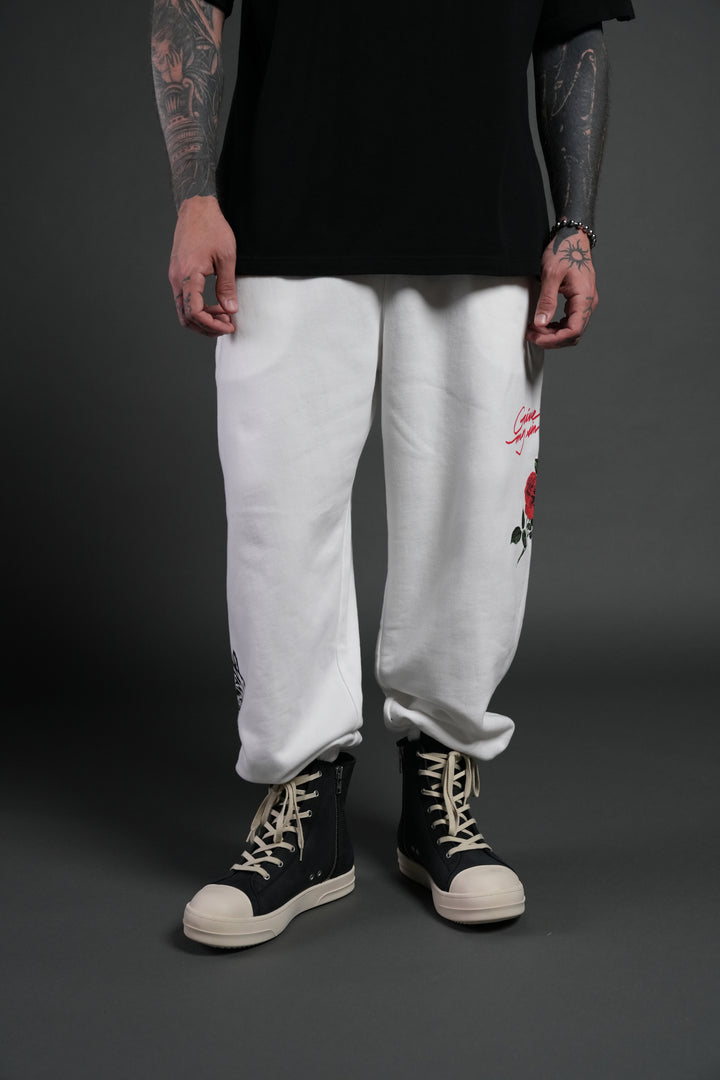 Sin Again Unisex Lightweight Lounger Sweat Pants in Cream