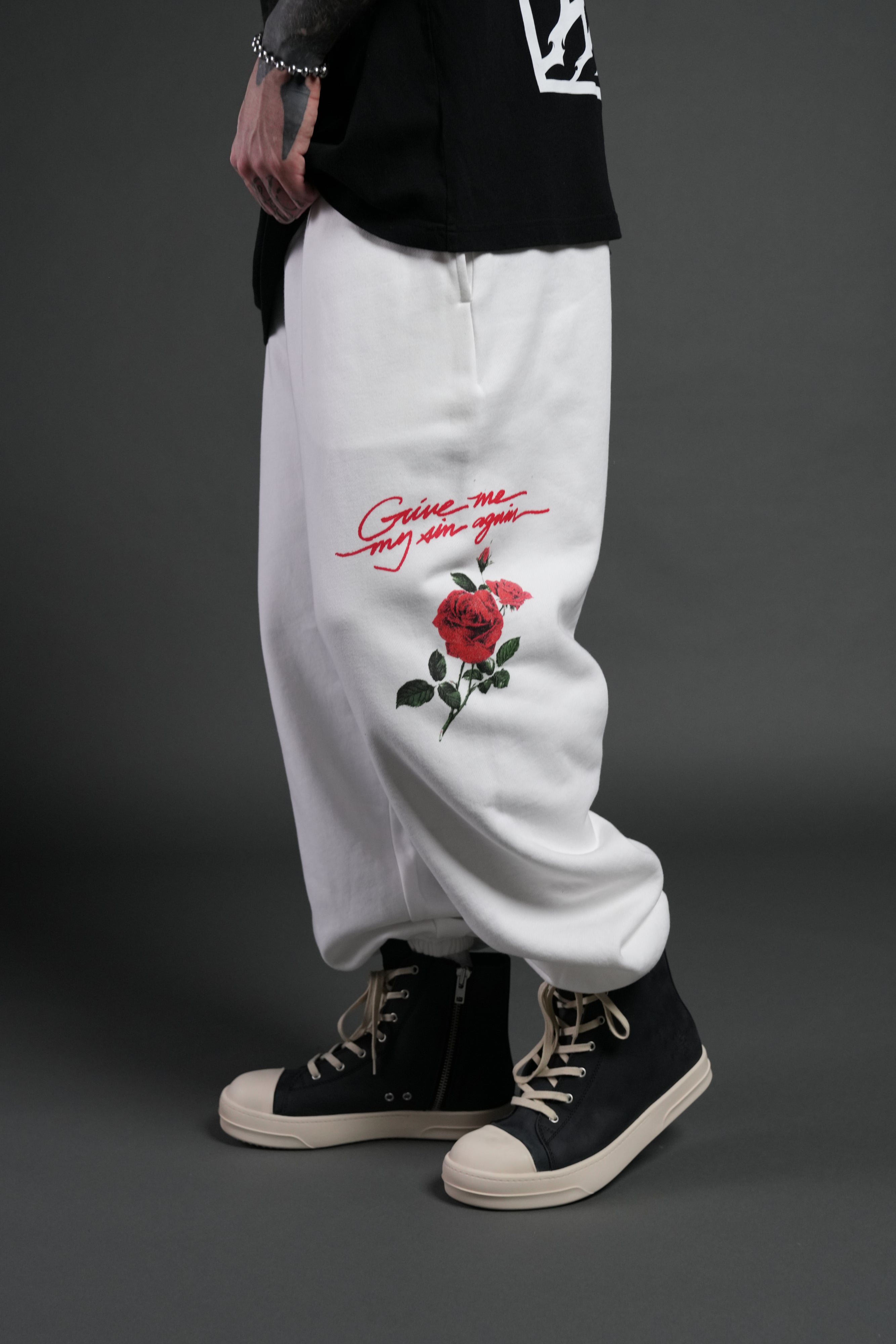 Sin Again Unisex Lightweight Lounger Sweat Pants in Cream