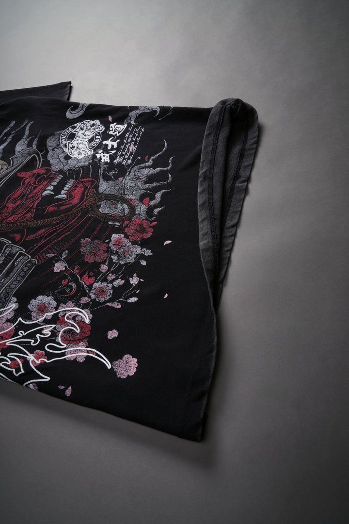 Sakura Warrior "Side By Side" Oversized Tee in Black