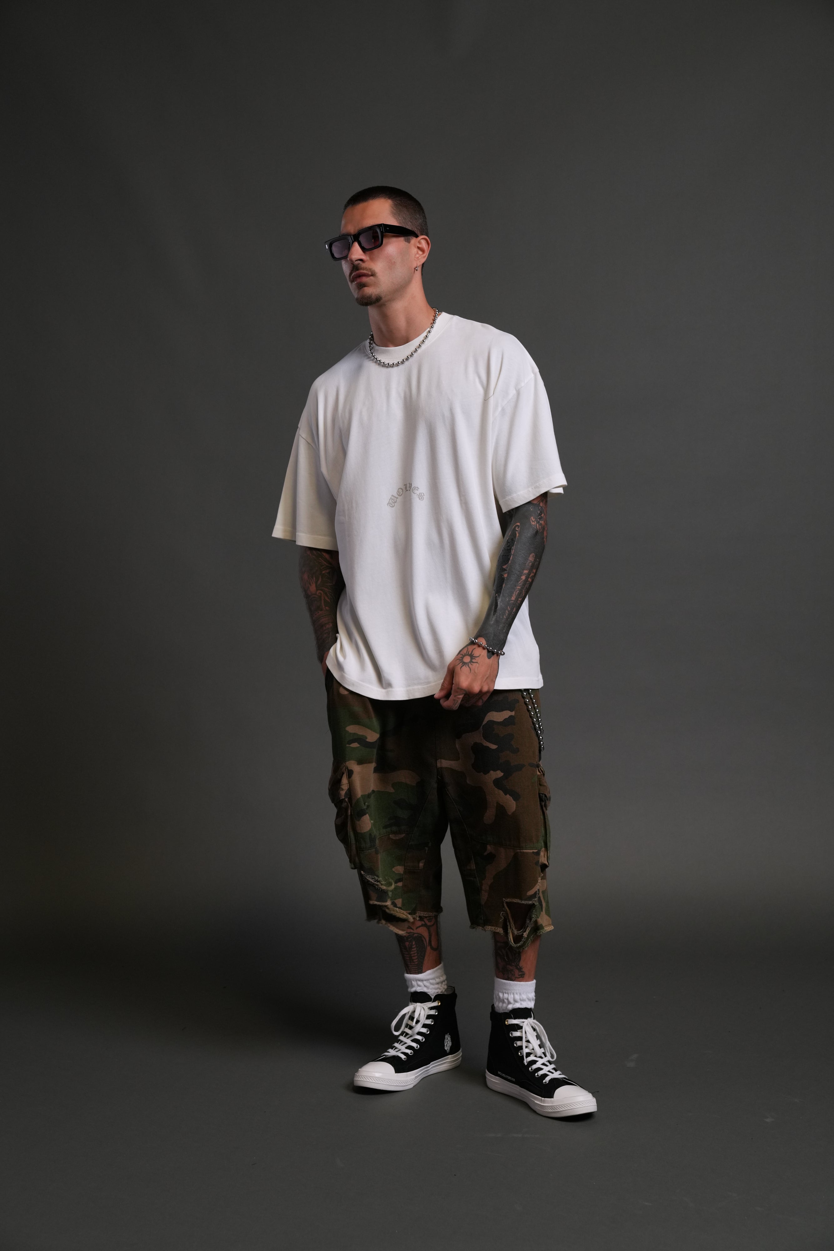 The Wolves & The Moth "Premium" Oversized Tee in Cream