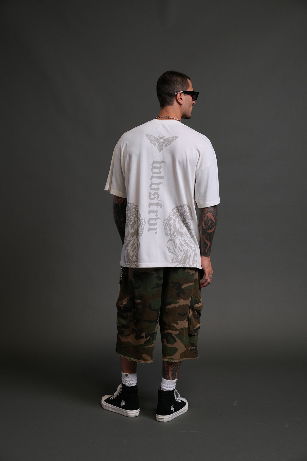 The Wolves & The Moth "Premium" Oversized Tee in Cream