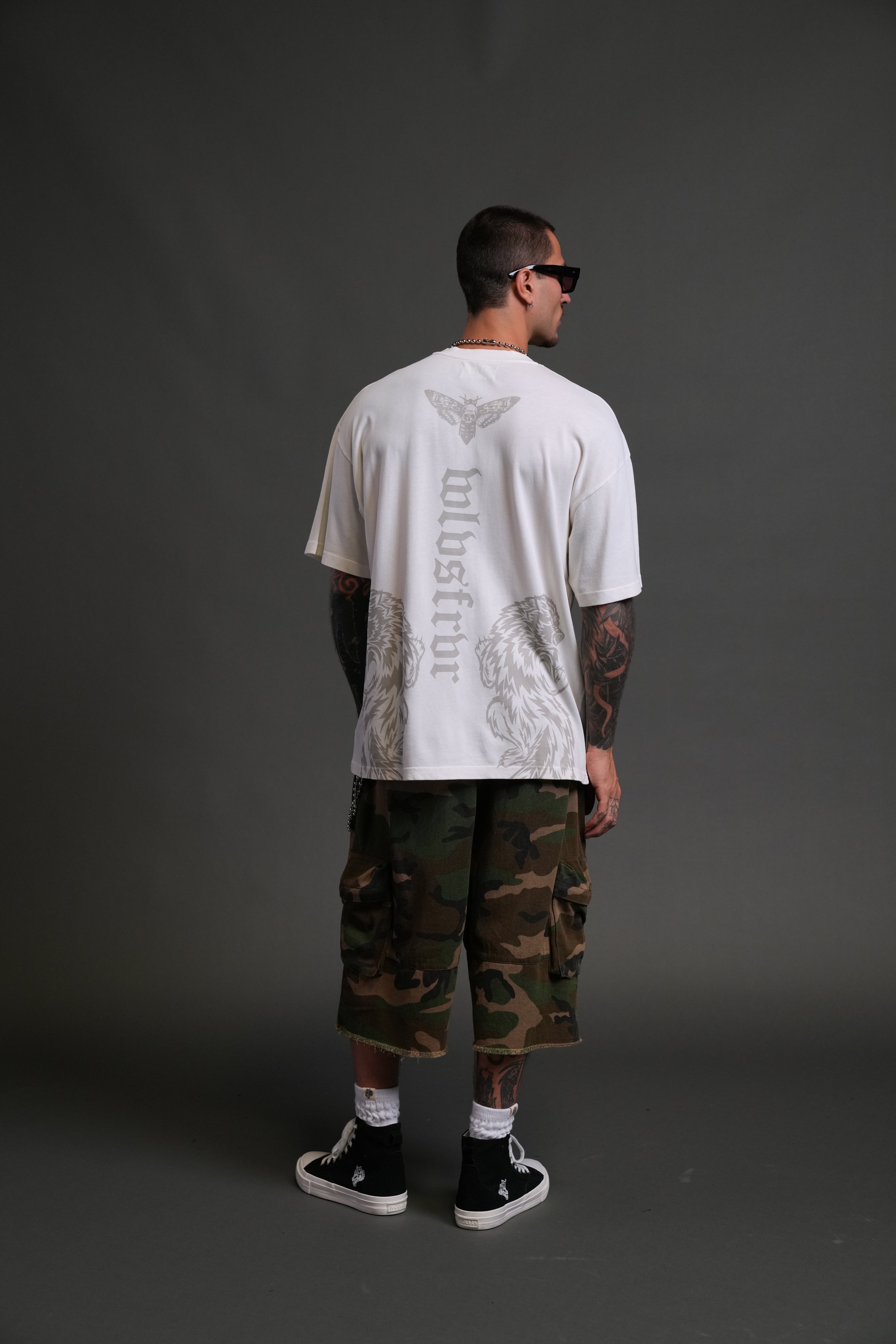 The Wolves & The Moth "Premium" Oversized Tee in Cream