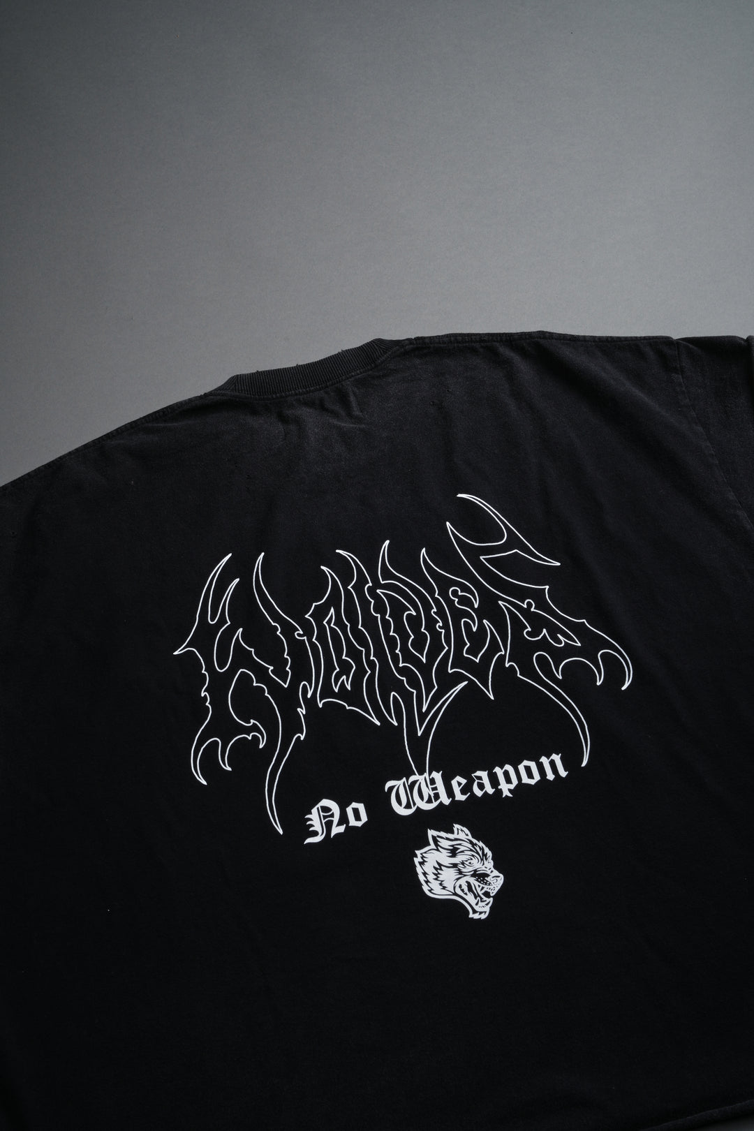 Rise Above Distressed Grunge Cut-Off Tee in Black