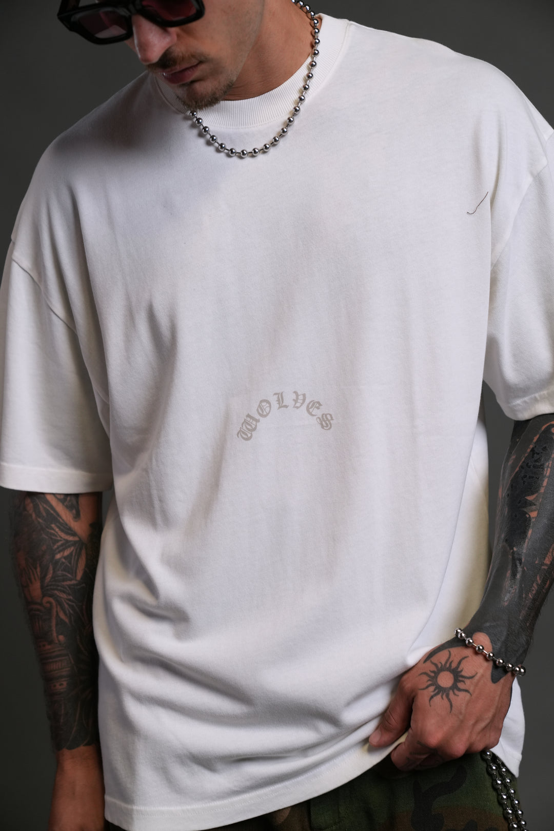 The Wolves & The Moth "Premium" Oversized Tee in Cream
