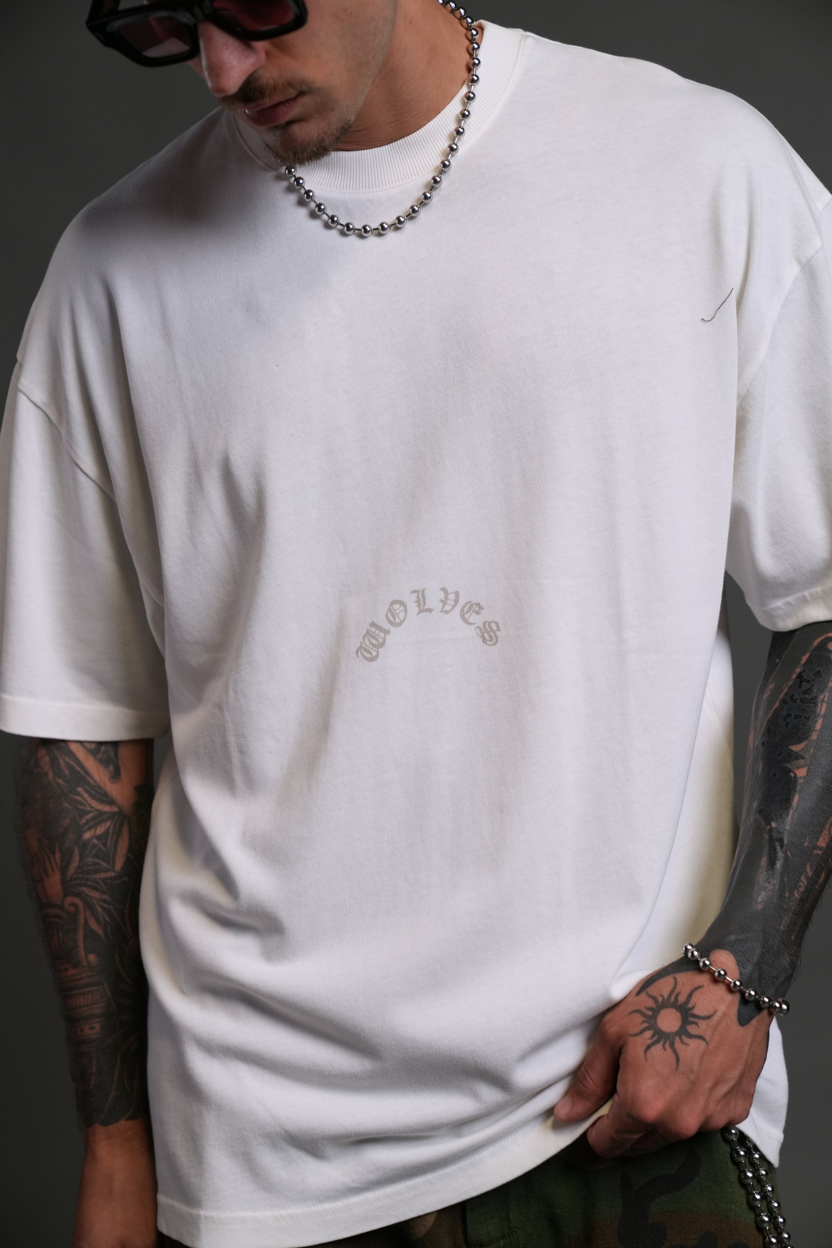 The Wolves & The Moth "Premium" Oversized Tee in Cream