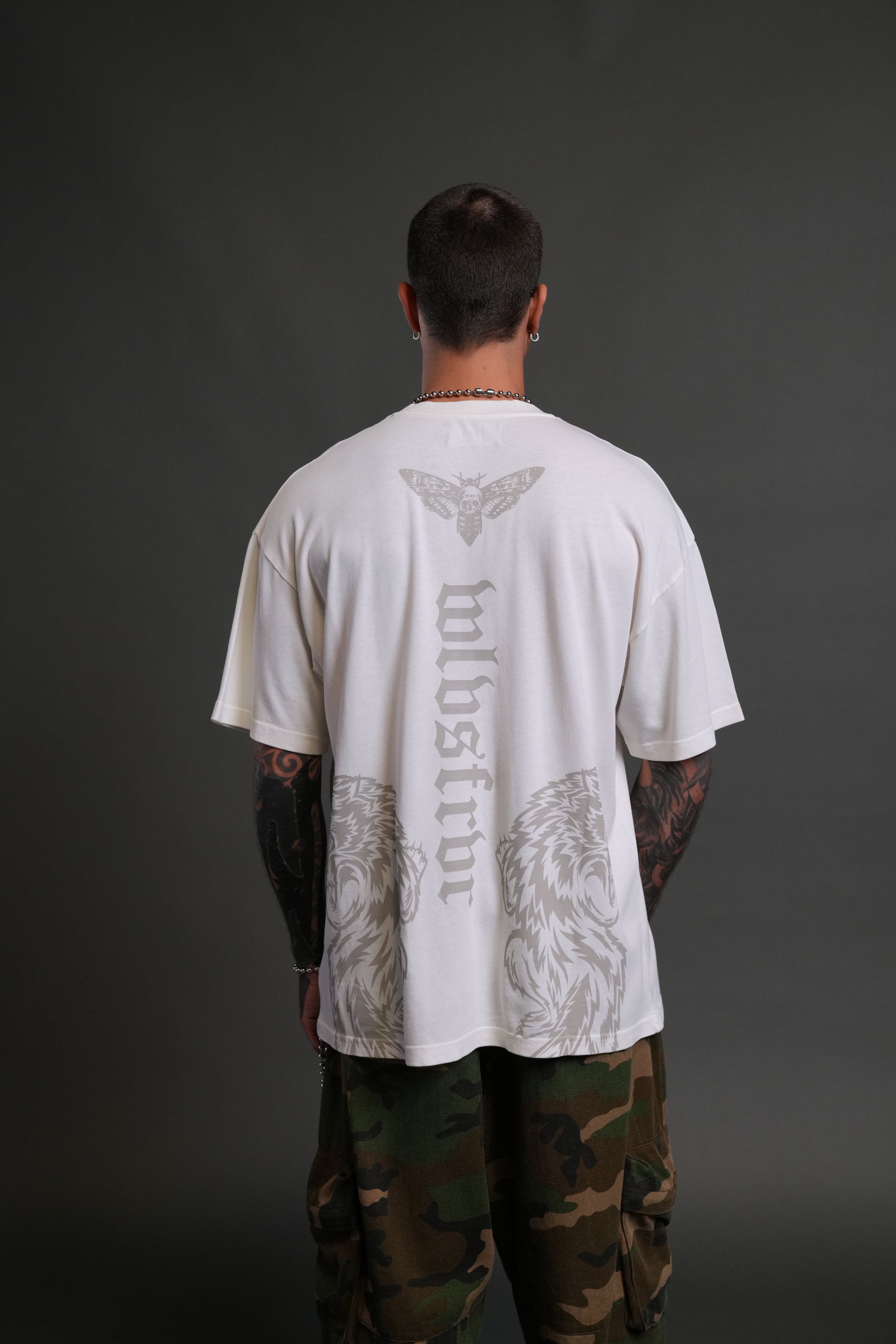 The Wolves & The Moth "Premium" Oversized Tee in Cream
