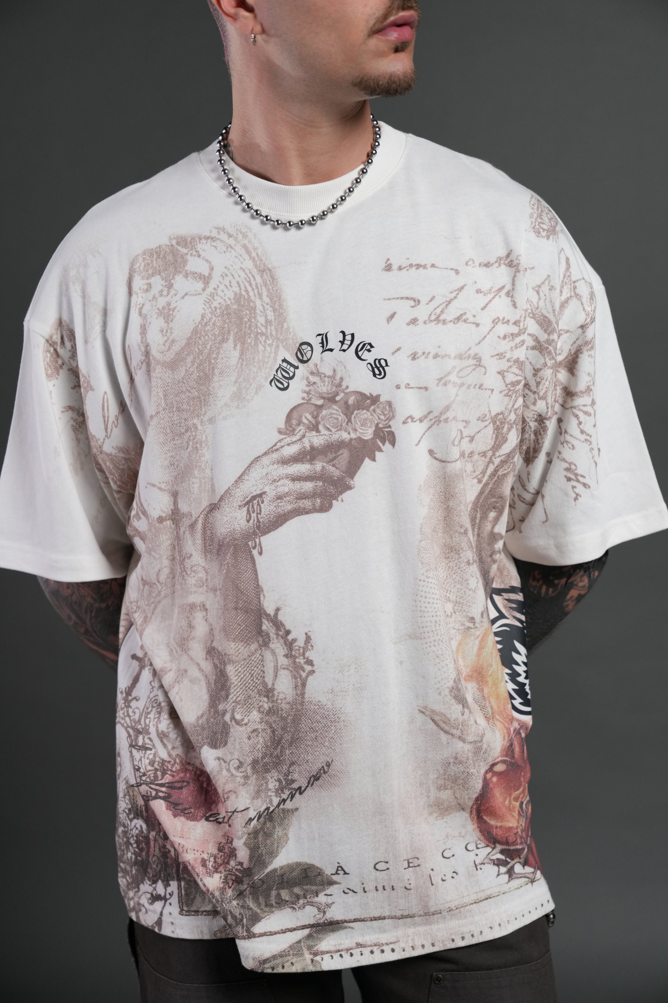 Heart of Thorns Premium Oversized Tee in Cream