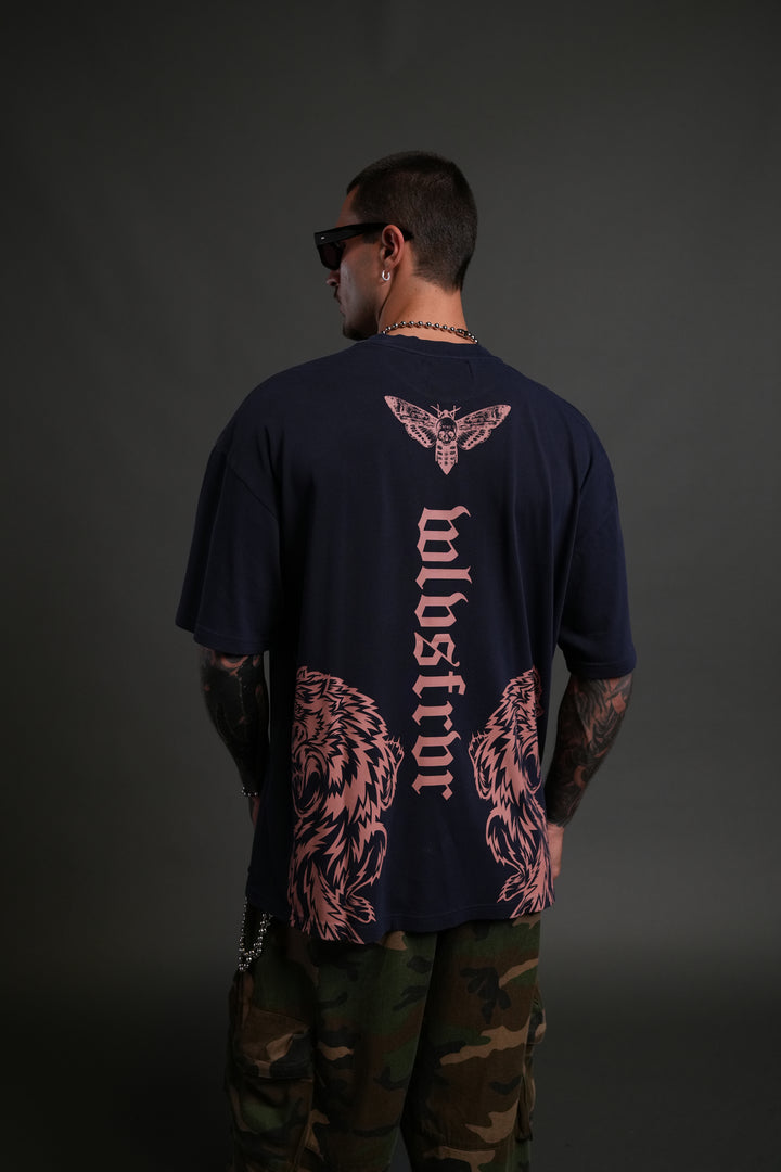 The Wolves & The Moth "Premium" Oversized Tee in Navy