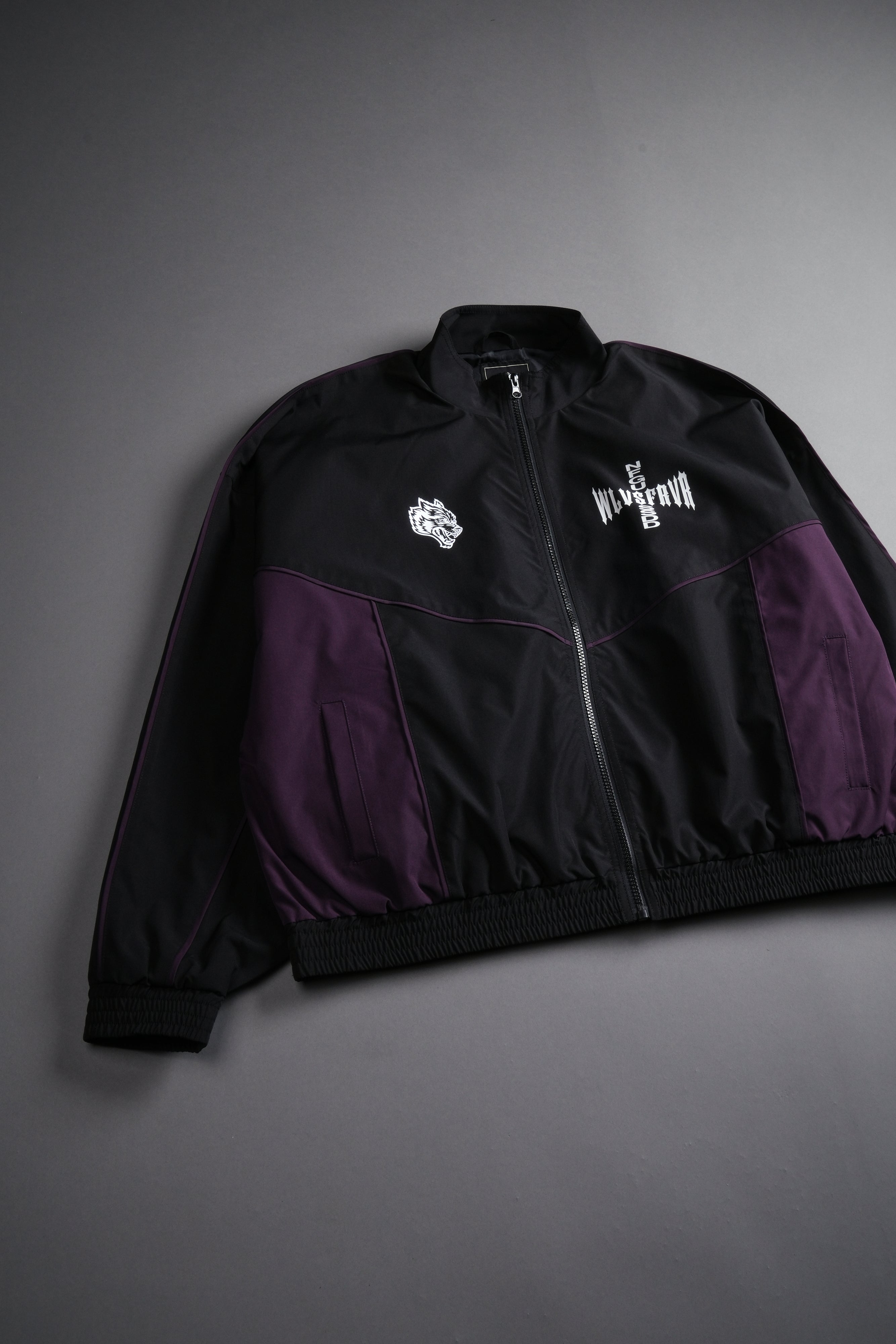 Wlvs Frvr Quinn Track Jacket in Black/Phantom Purple