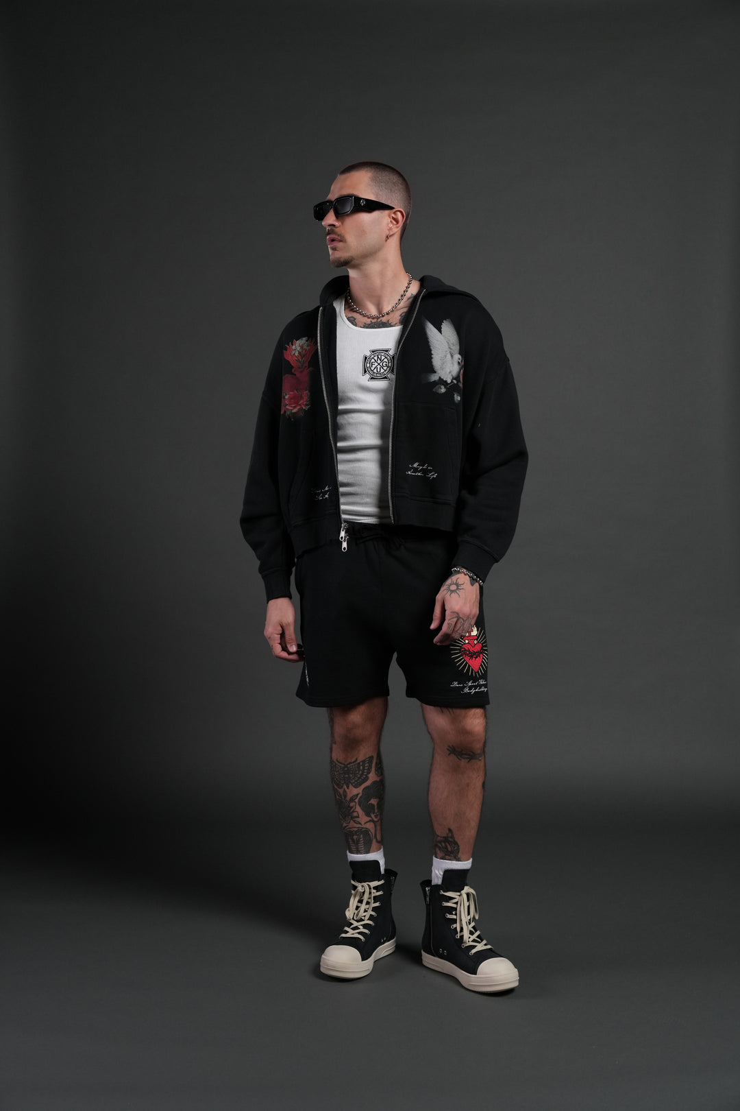 Doomed Love Vex Double Zip Hoodie in Black