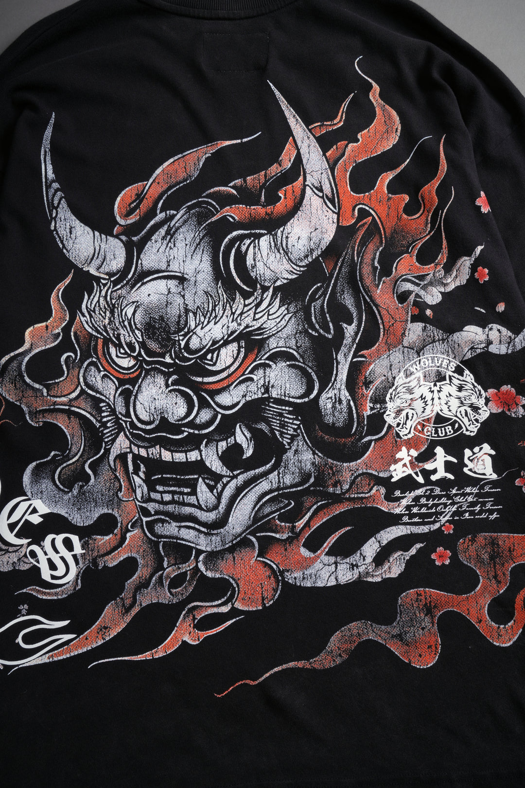 Oni Flames "Side By Side" Oversized Tee in Black