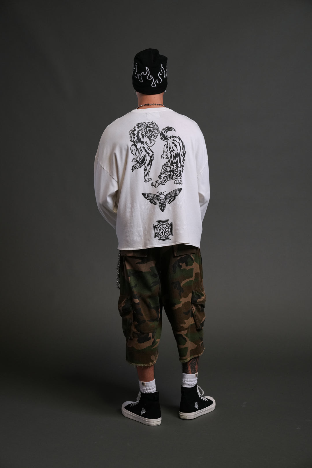 Wolves Tale "Box Cut" L/S Tee in Cream