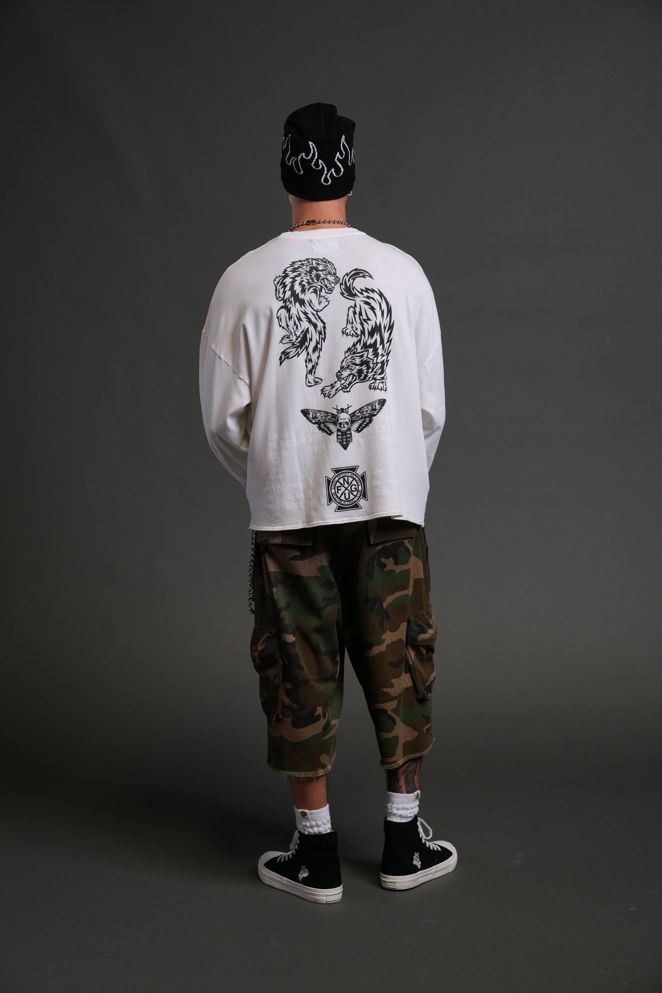 Wolves Tale "Box Cut" L/S Tee in Cream