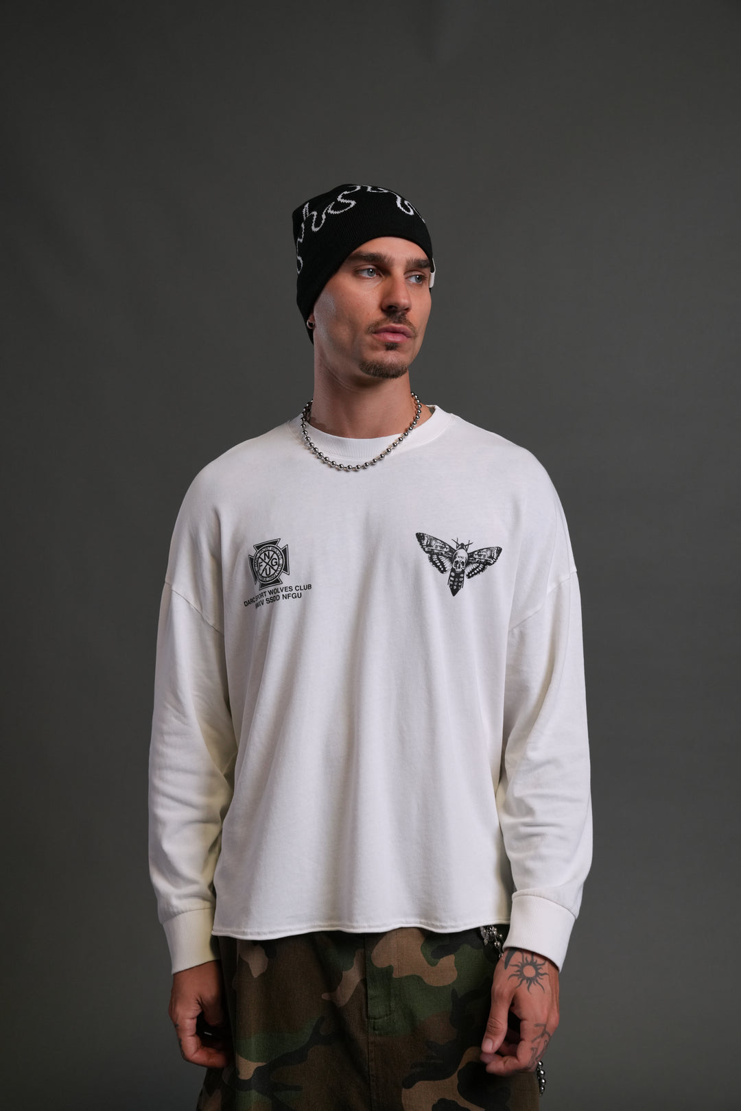 Wolves Tale "Box Cut" L/S Tee in Cream