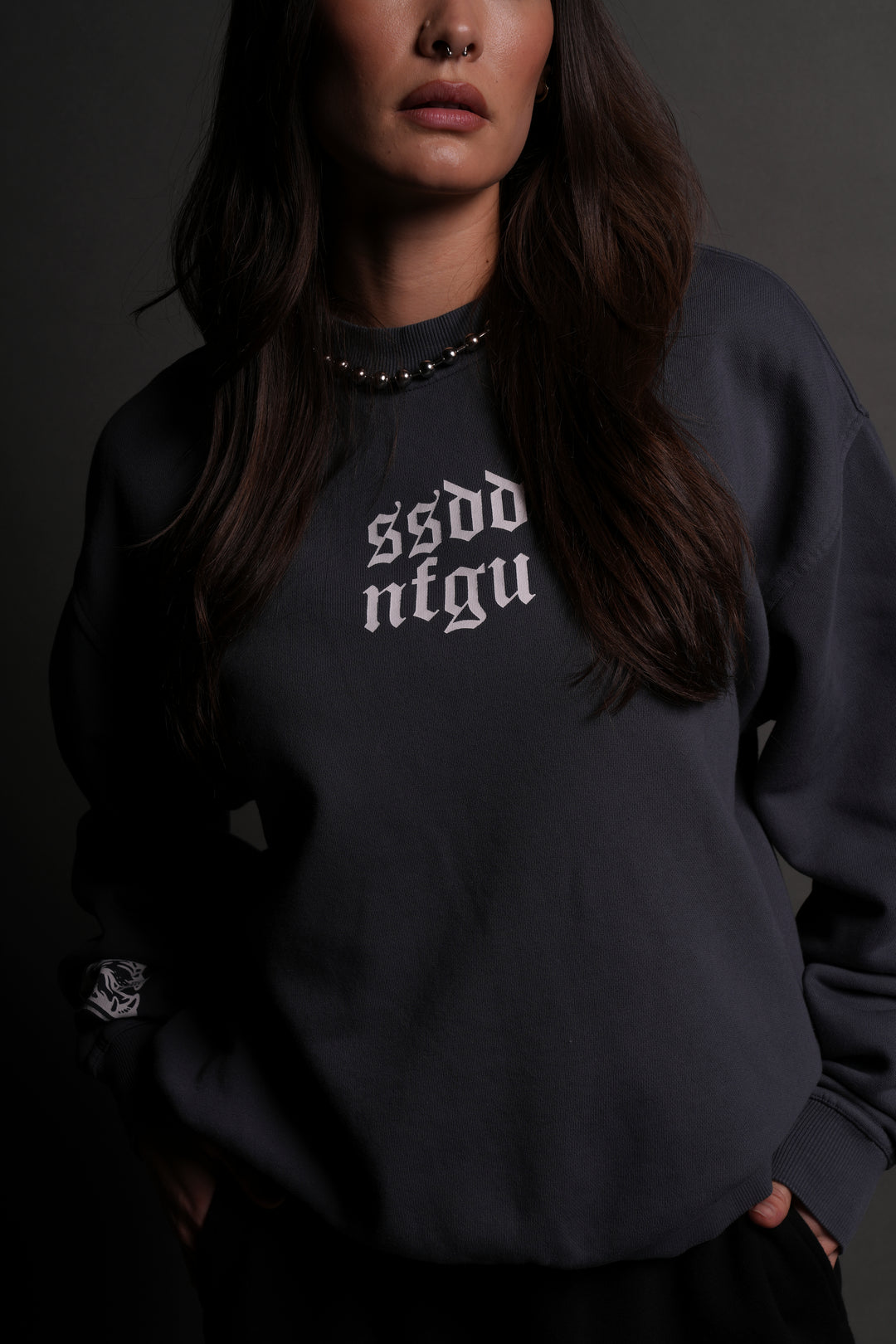 Big SSDD NFGU She London Crewneck in Darc Blue