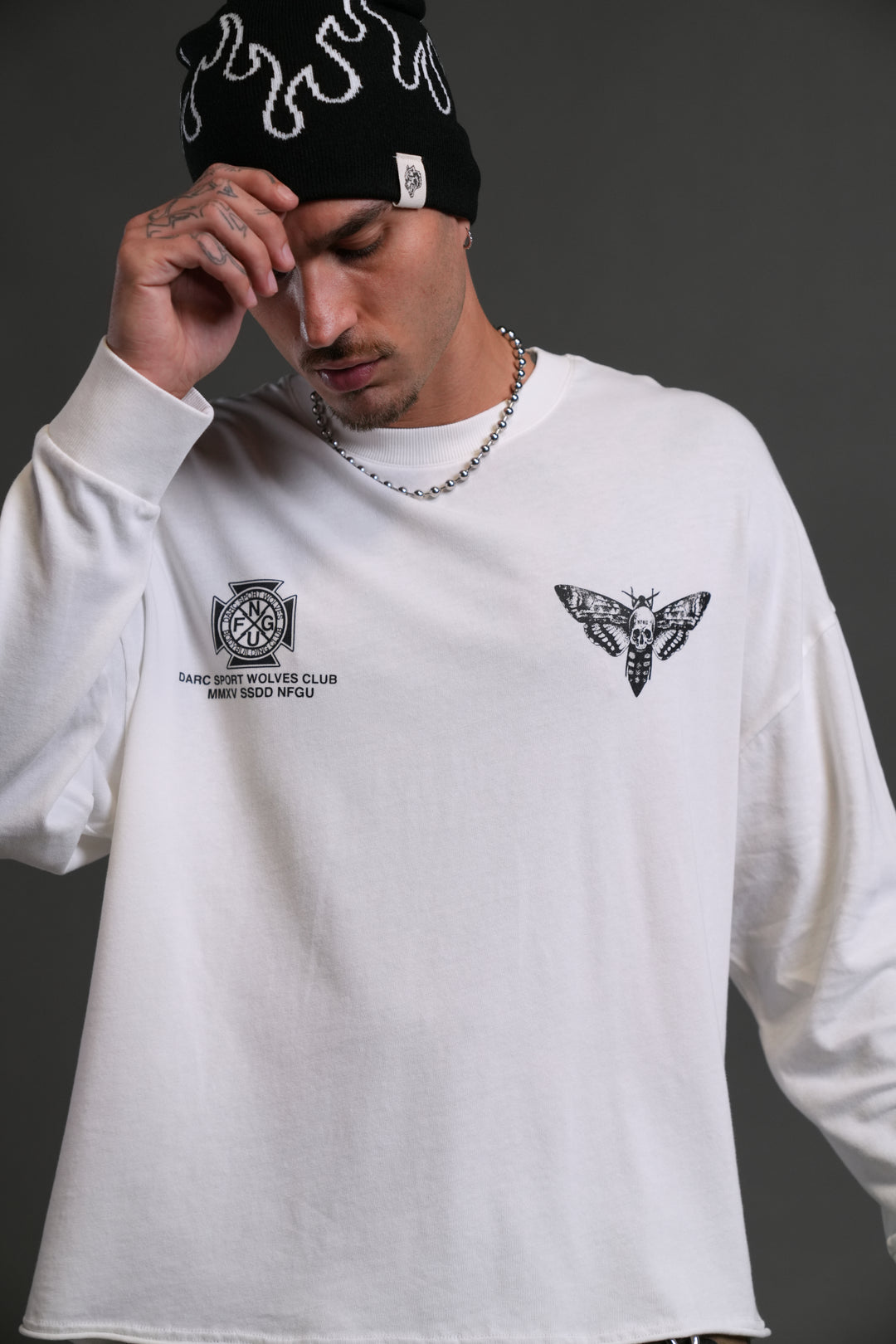 Wolves Tale "Box Cut" L/S Tee in Cream