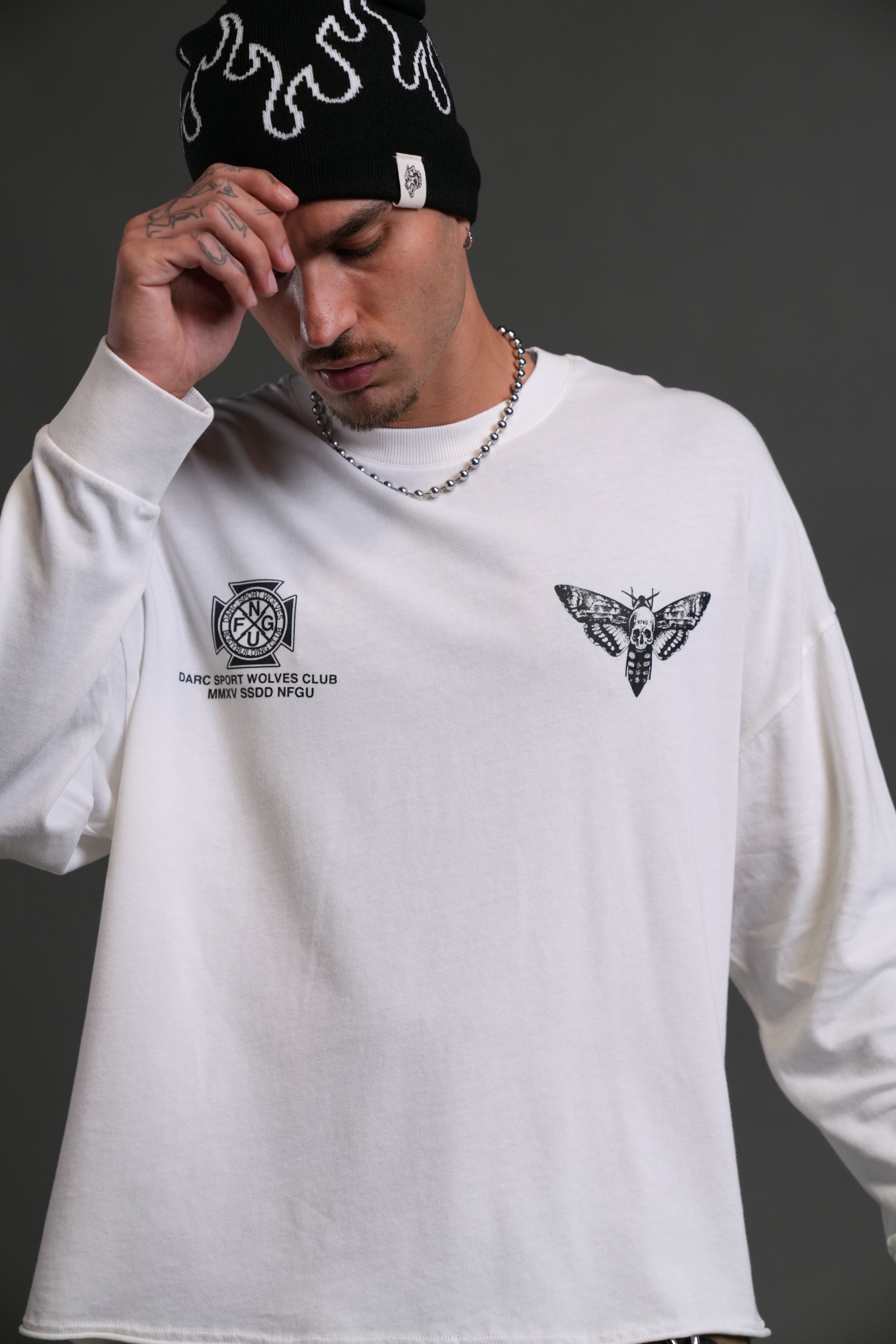 Wolves Tale "Box Cut" L/S Tee in Cream