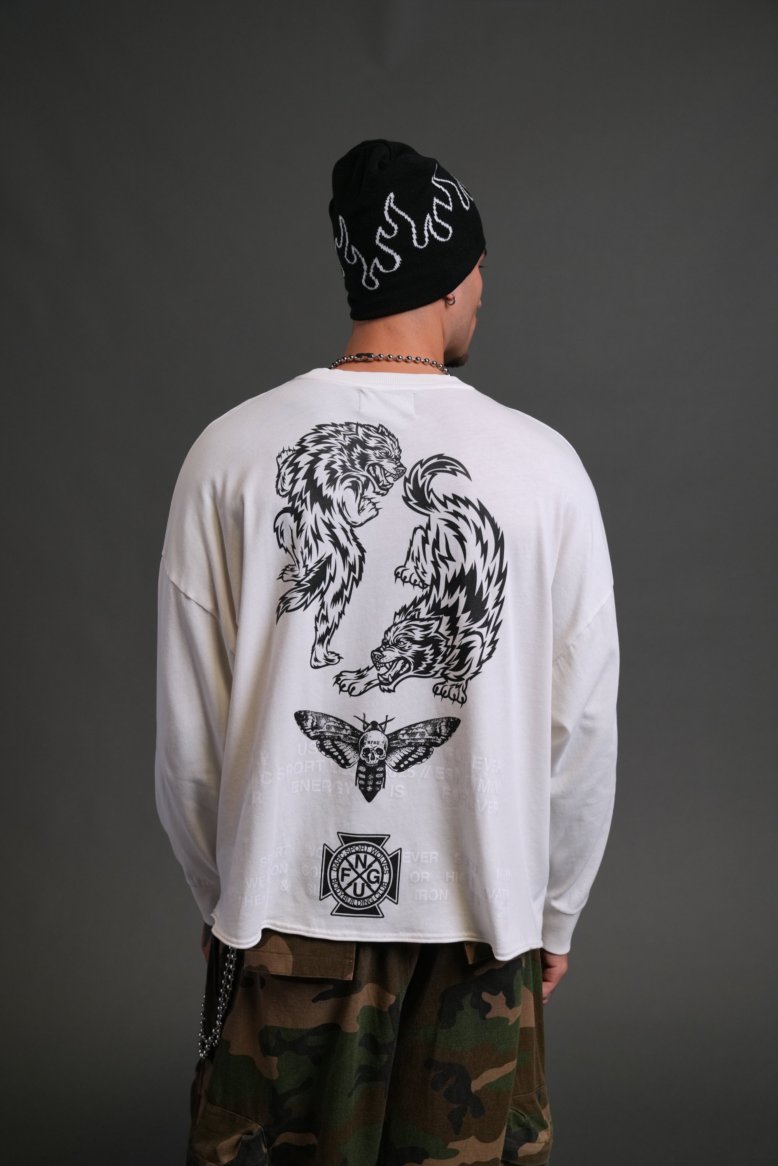 Wolves Tale "Box Cut" L/S Tee in Cream