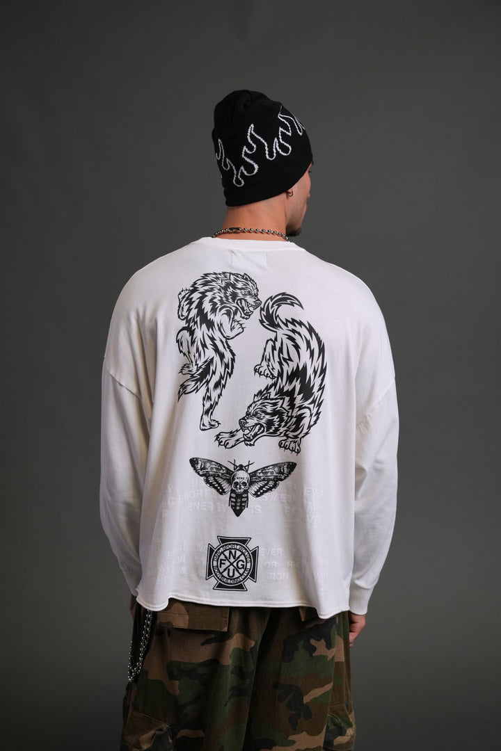 Wolves Tale "Box Cut" L/S Tee in Cream