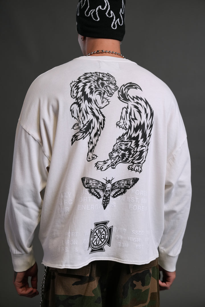 Wolves Tale "Box Cut" L/S Tee in Cream