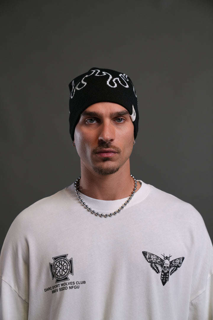Eternal Flame Cap Beanie in Black