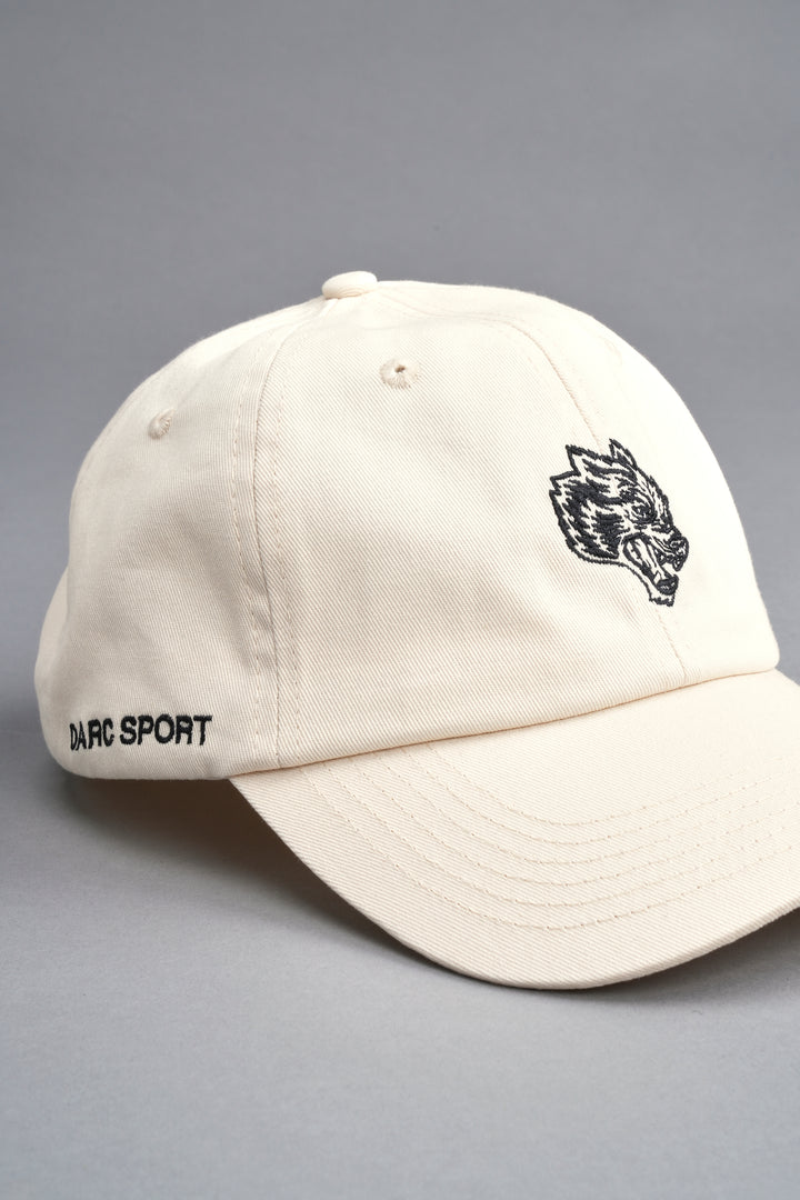 Wolf Head V2 Dad Hat in Cream