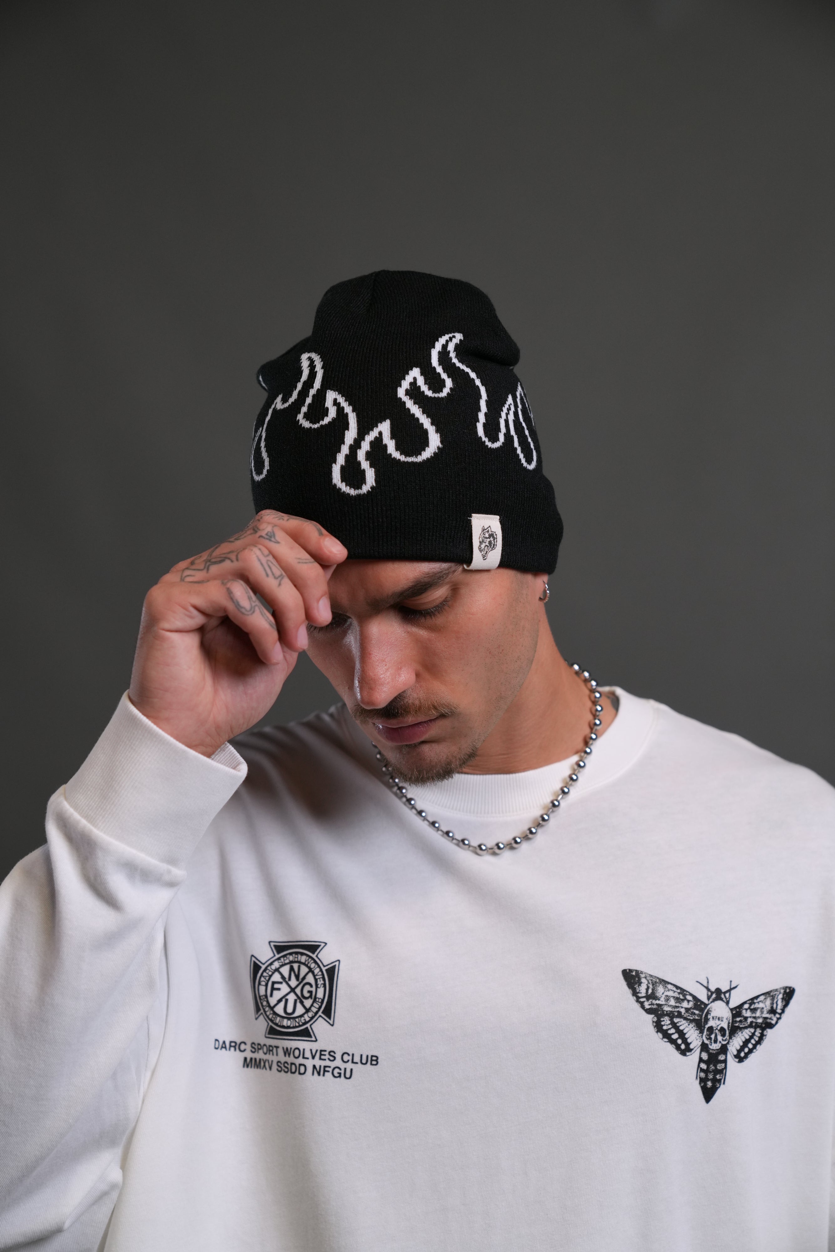 Eternal Flame Cap Beanie in Black