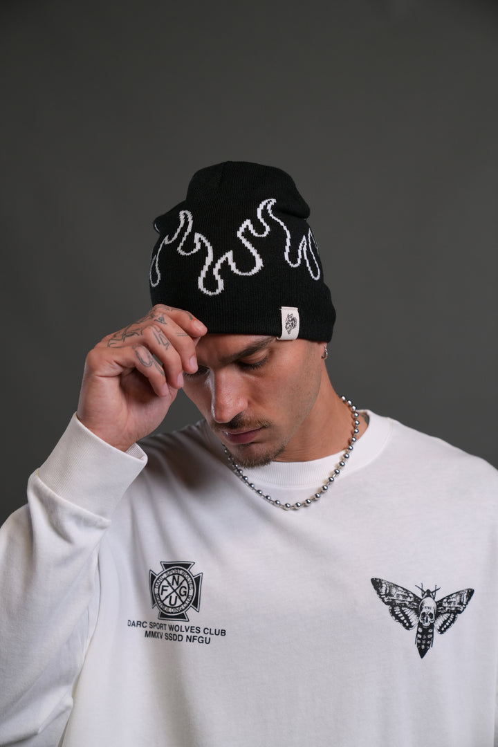 Eternal Flame Cap Beanie in Black