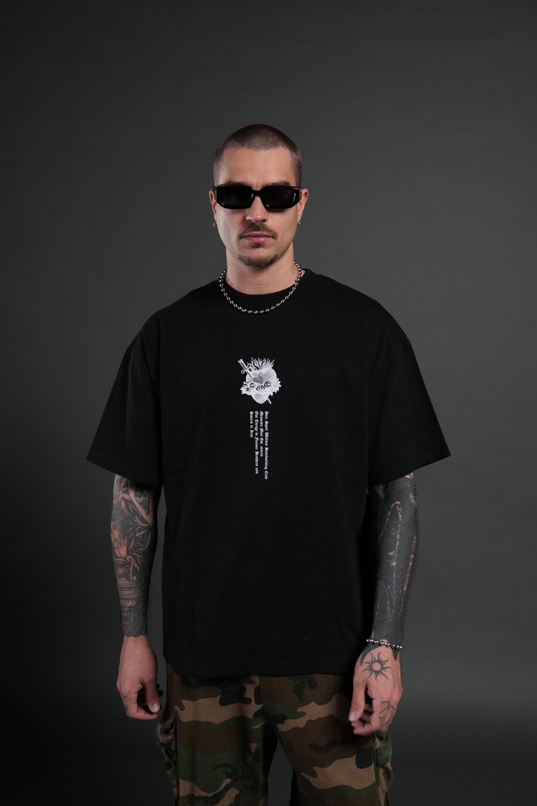 Sin Again Unisex Grunge Tee in Black