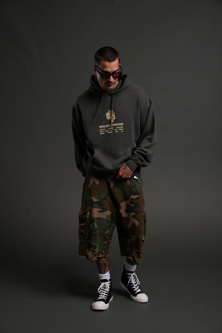 Wolves Have Your Back "Bishop" Hoodie in Wolf Gray Halo Wash