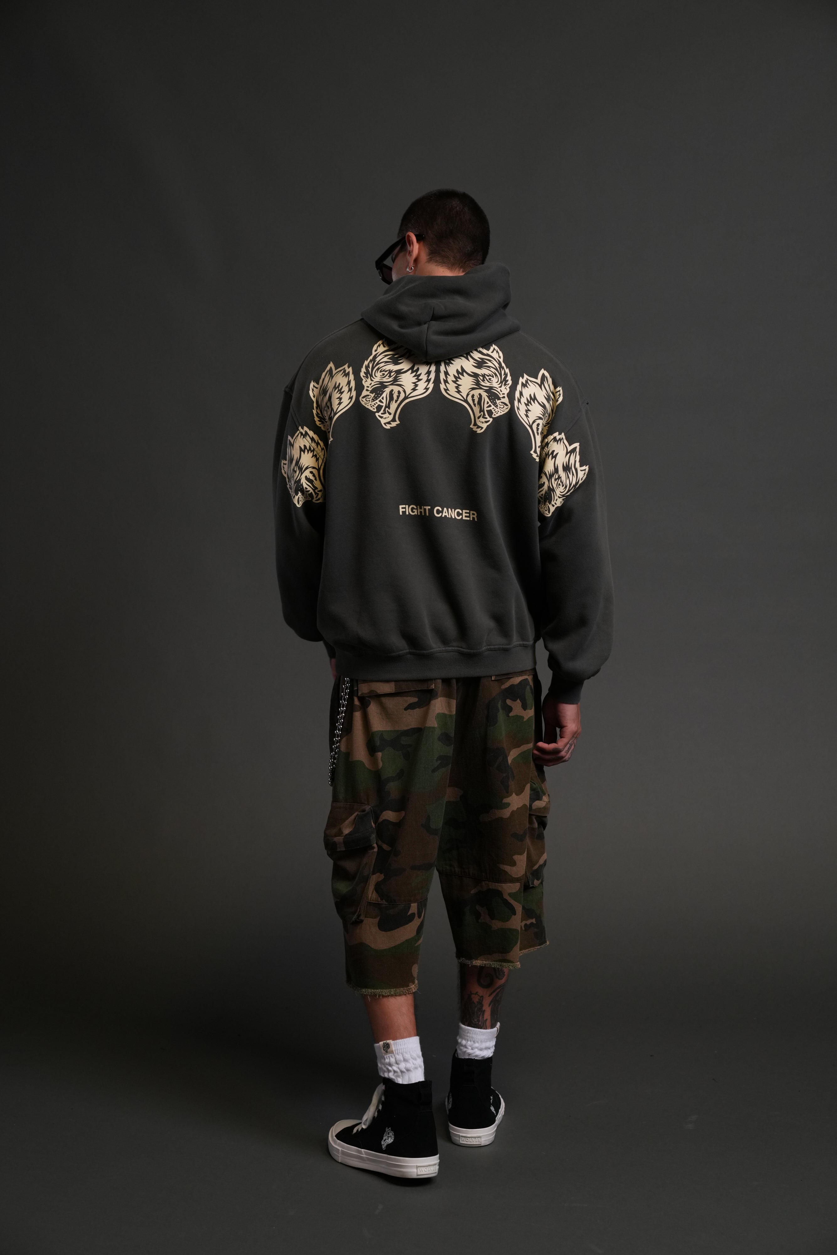 Wolves Have Your Back "Bishop" Hoodie in Wolf Gray Halo Wash