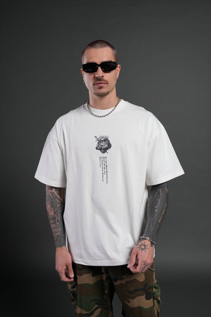 Sin Again Unisex Grunge Tee in Cream