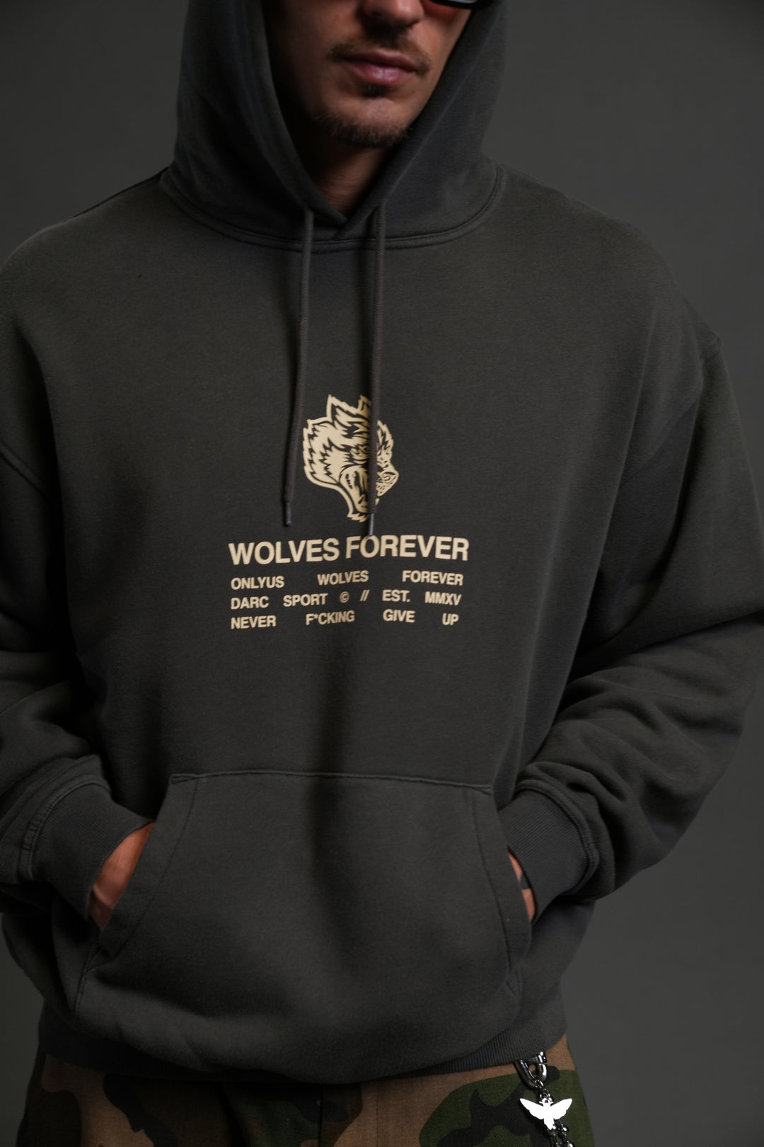 Wolves Have Your Back "Bishop" Hoodie in Wolf Gray Halo Wash
