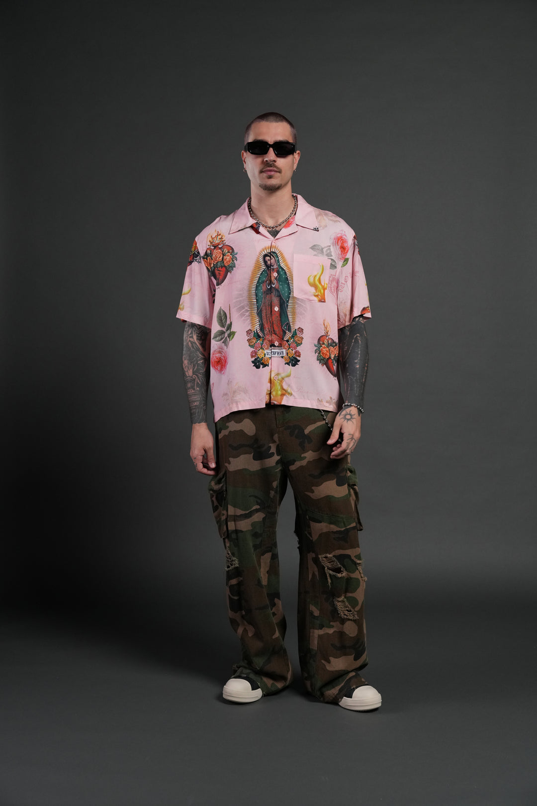 Sacred Path Mid-Length Button Up in Corazon de Devocion