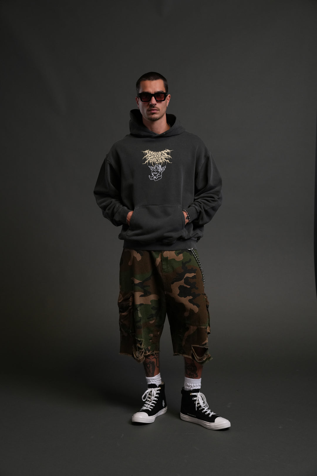 Cherub Core "Pierce" Hoodie in Wolf Gray