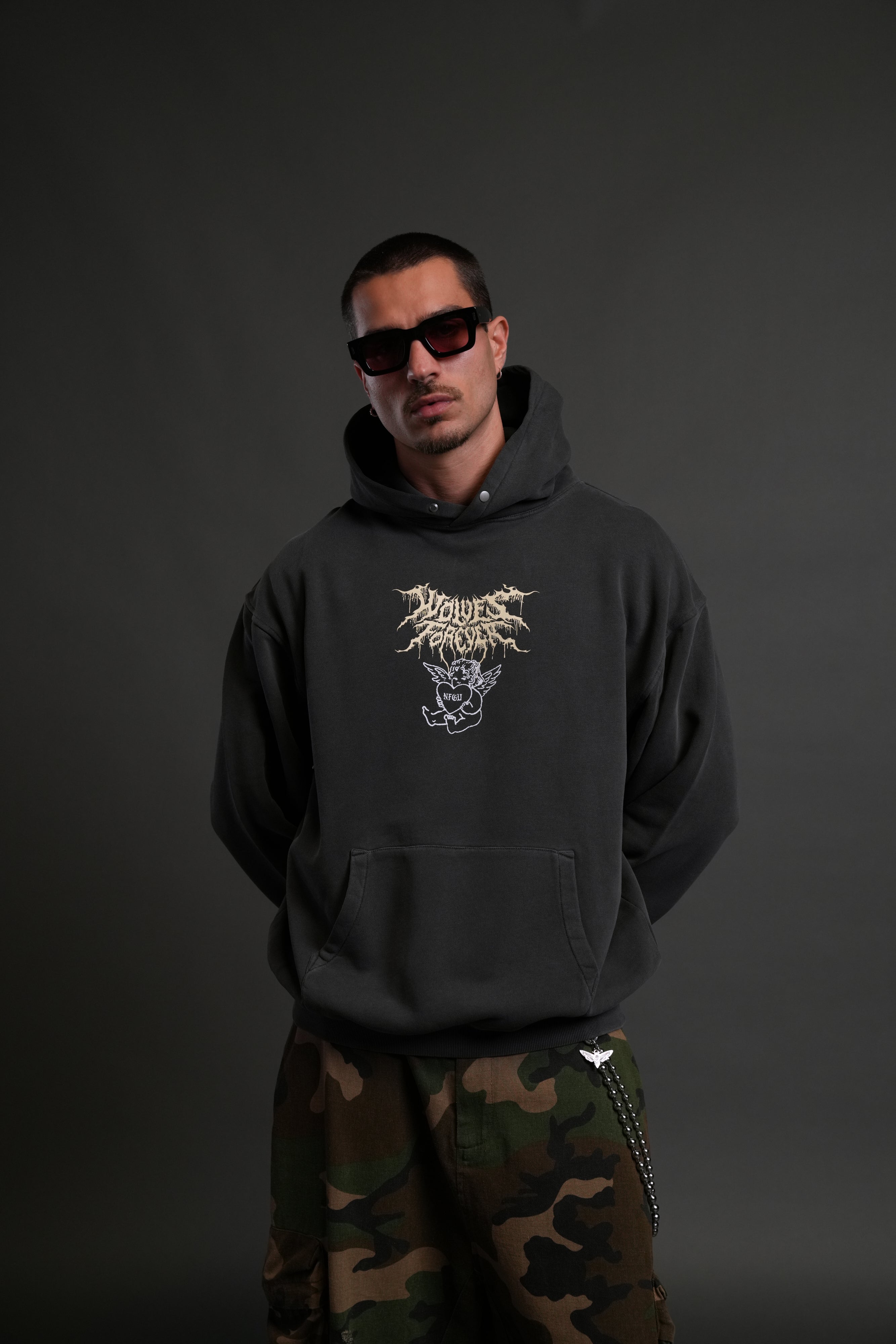 Cherub Core "Pierce" Hoodie in Wolf Gray