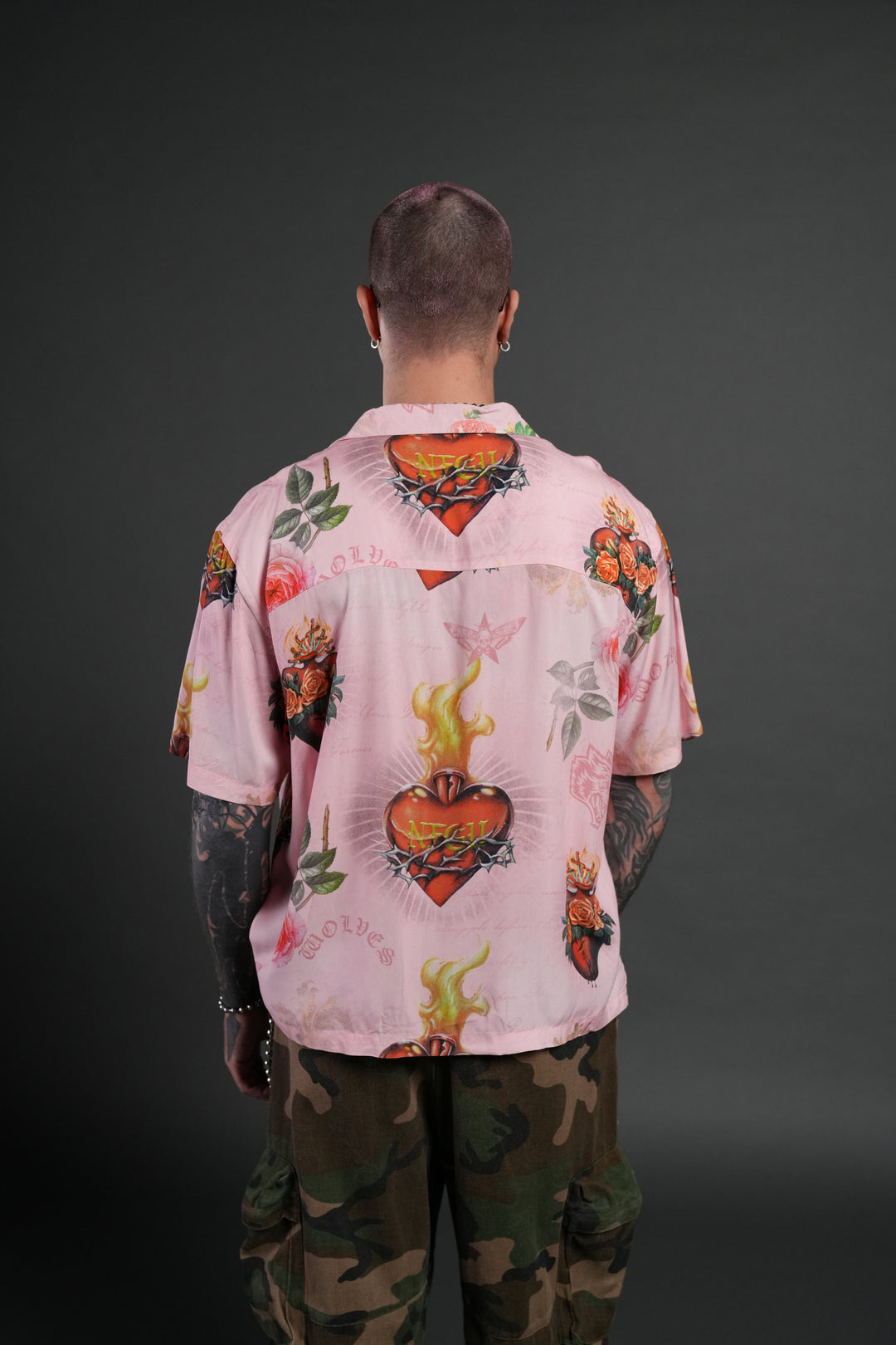 Sacred Path Mid-Length Button Up in Corazon de Devocion