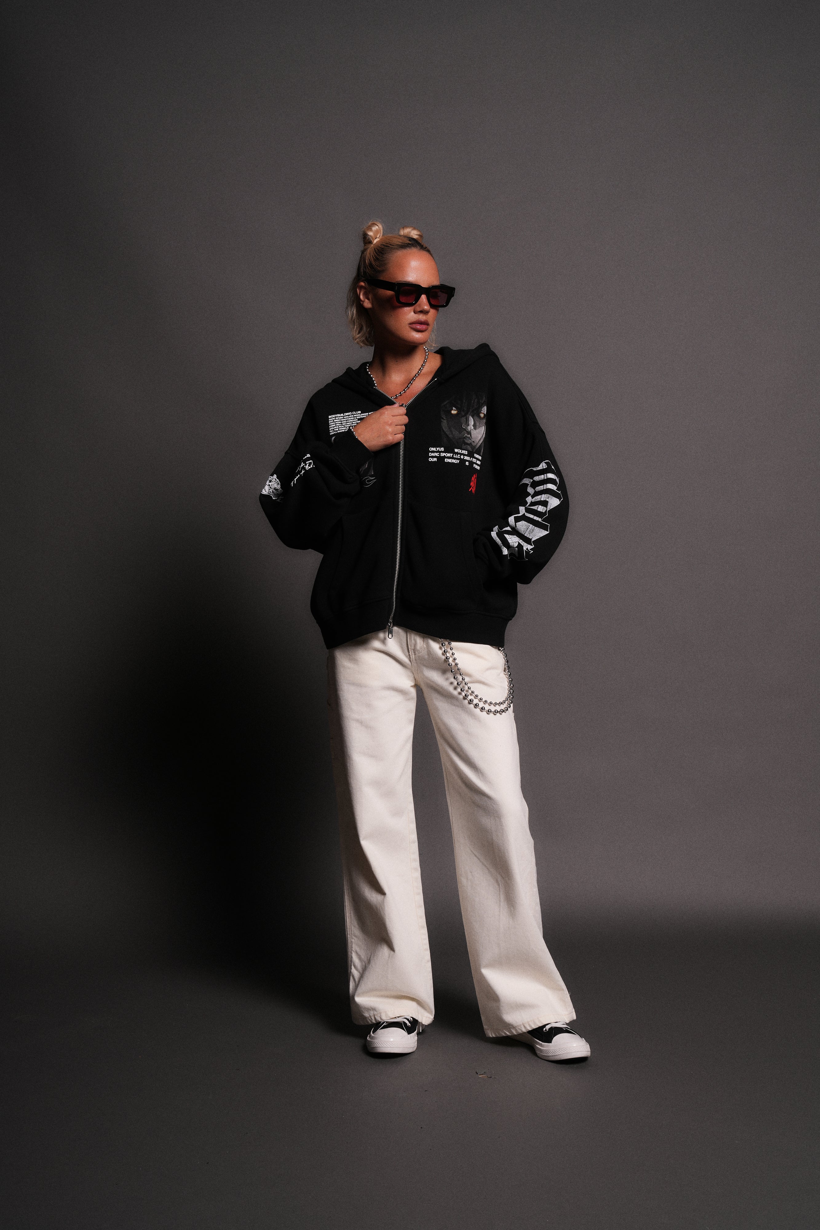 Hanma Legacy Darco Double Zip Hoodie in Black