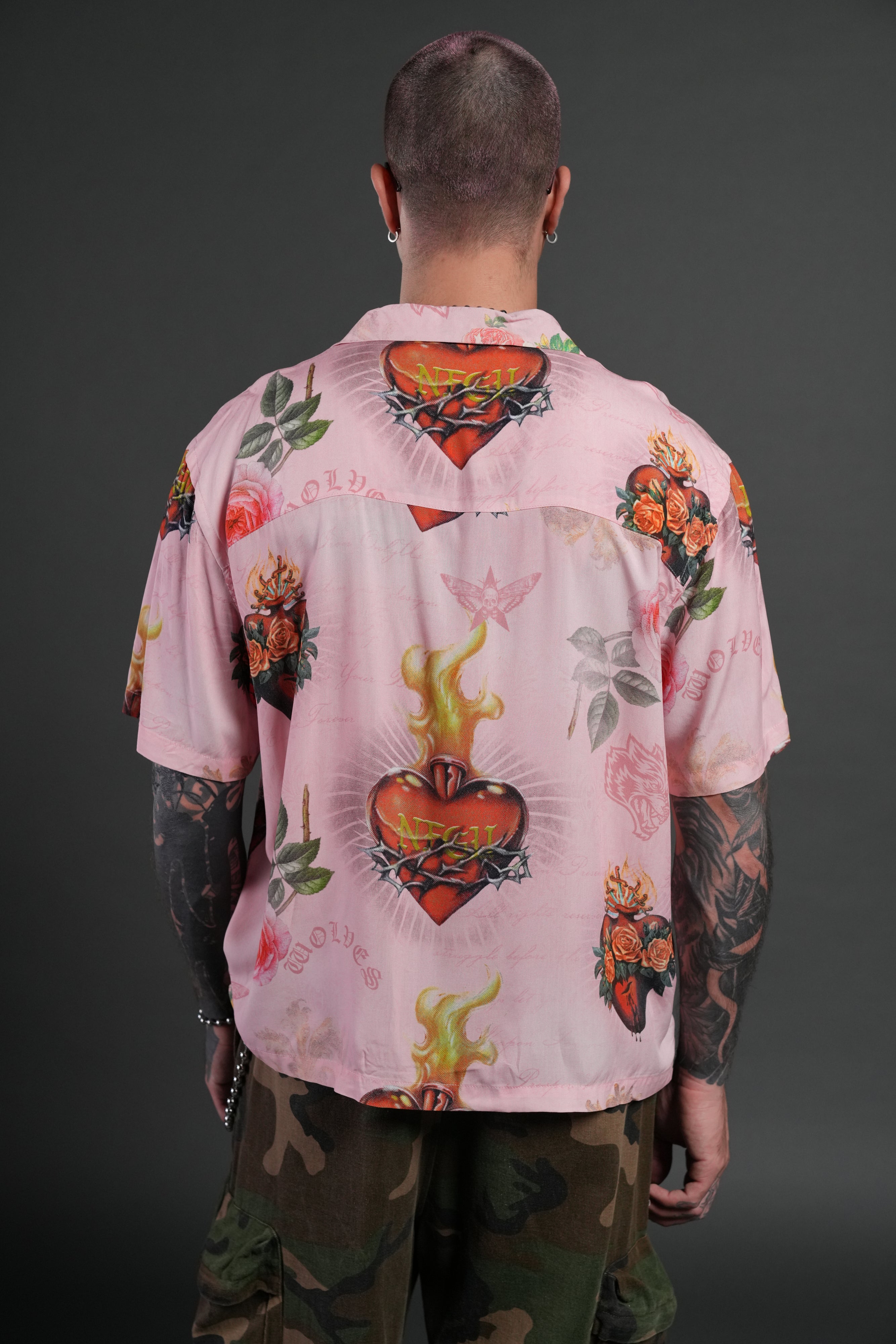 Sacred Path Mid-Length Button Up in Corazon de Devocion