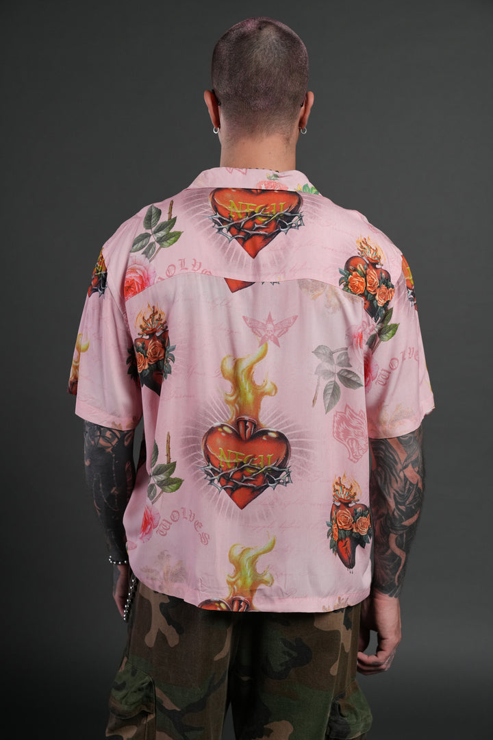 Sacred Path Mid-Length Button Up in Corazon de Devocion