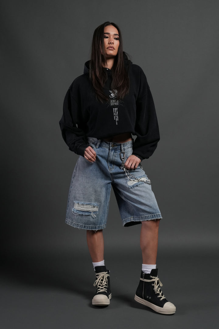 No Weapon Hesh Pierce Hoodie in Black