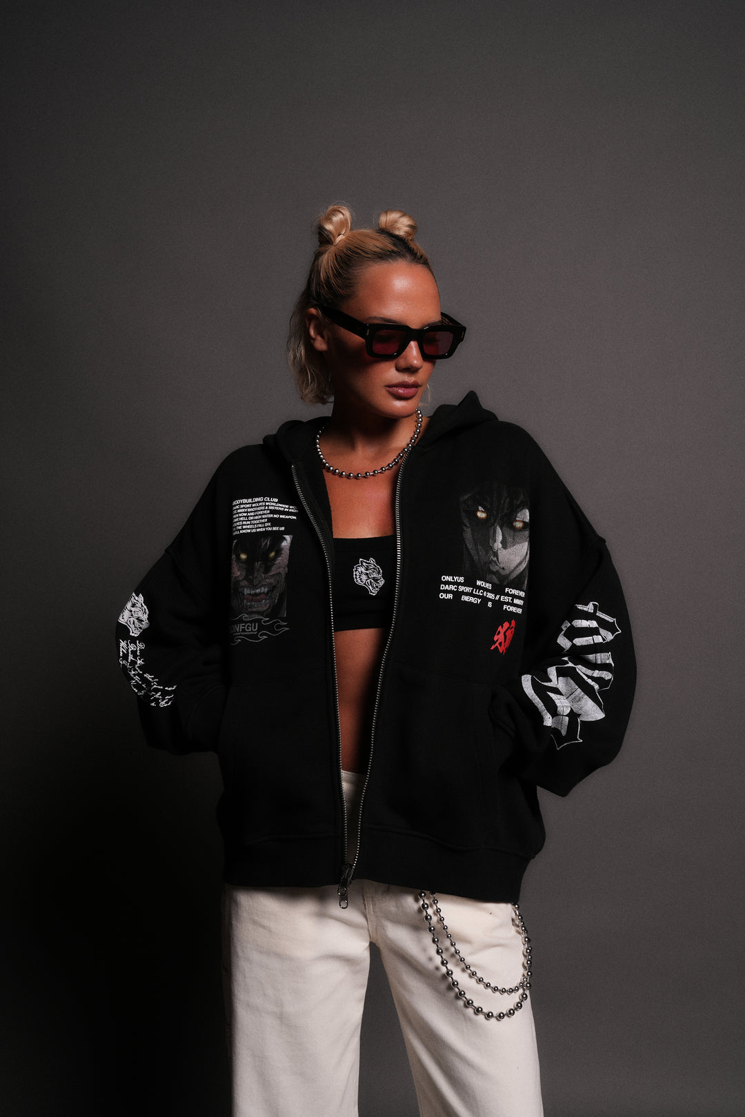 Hanma Legacy Darco Double Zip Hoodie in Black