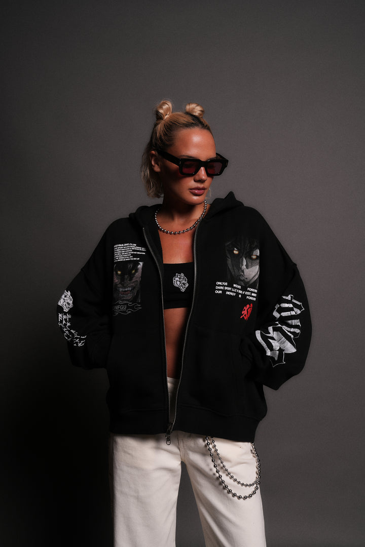 Hanma Legacy Darco Double Zip Hoodie in Black