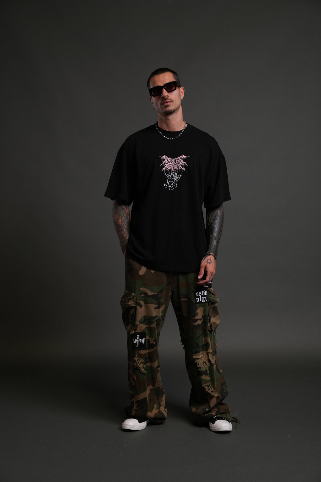 Cherub Core "Premium" Oversized Tee in Black